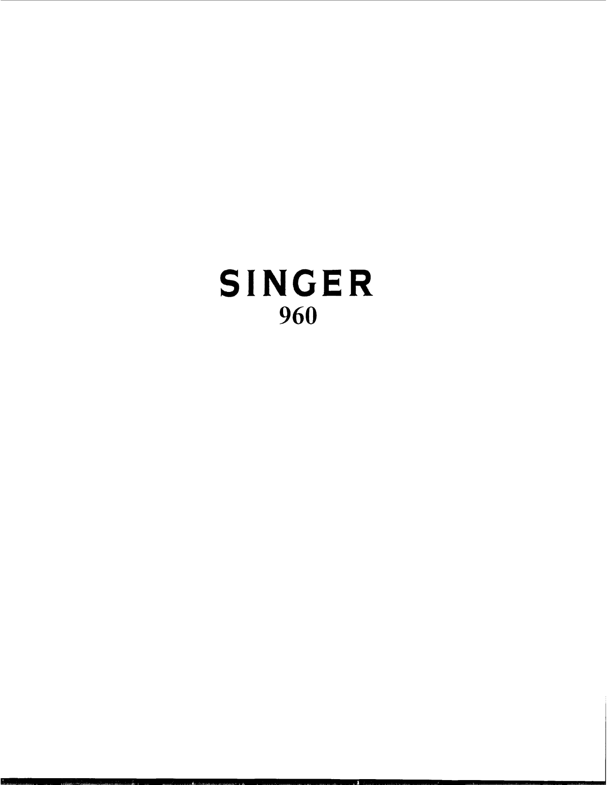 Singer 960 User Manual