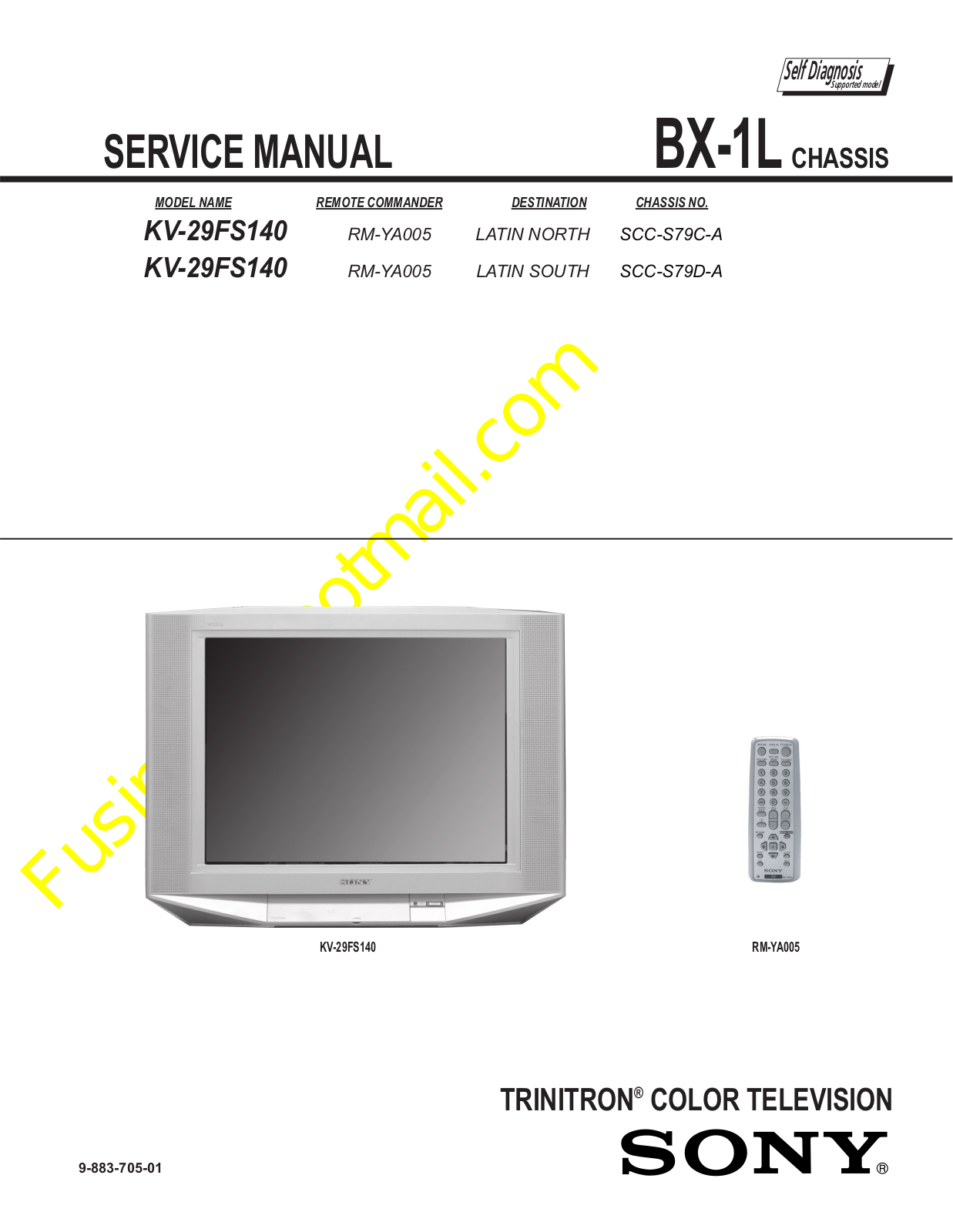 Sony KV-29FS140 Service Manual