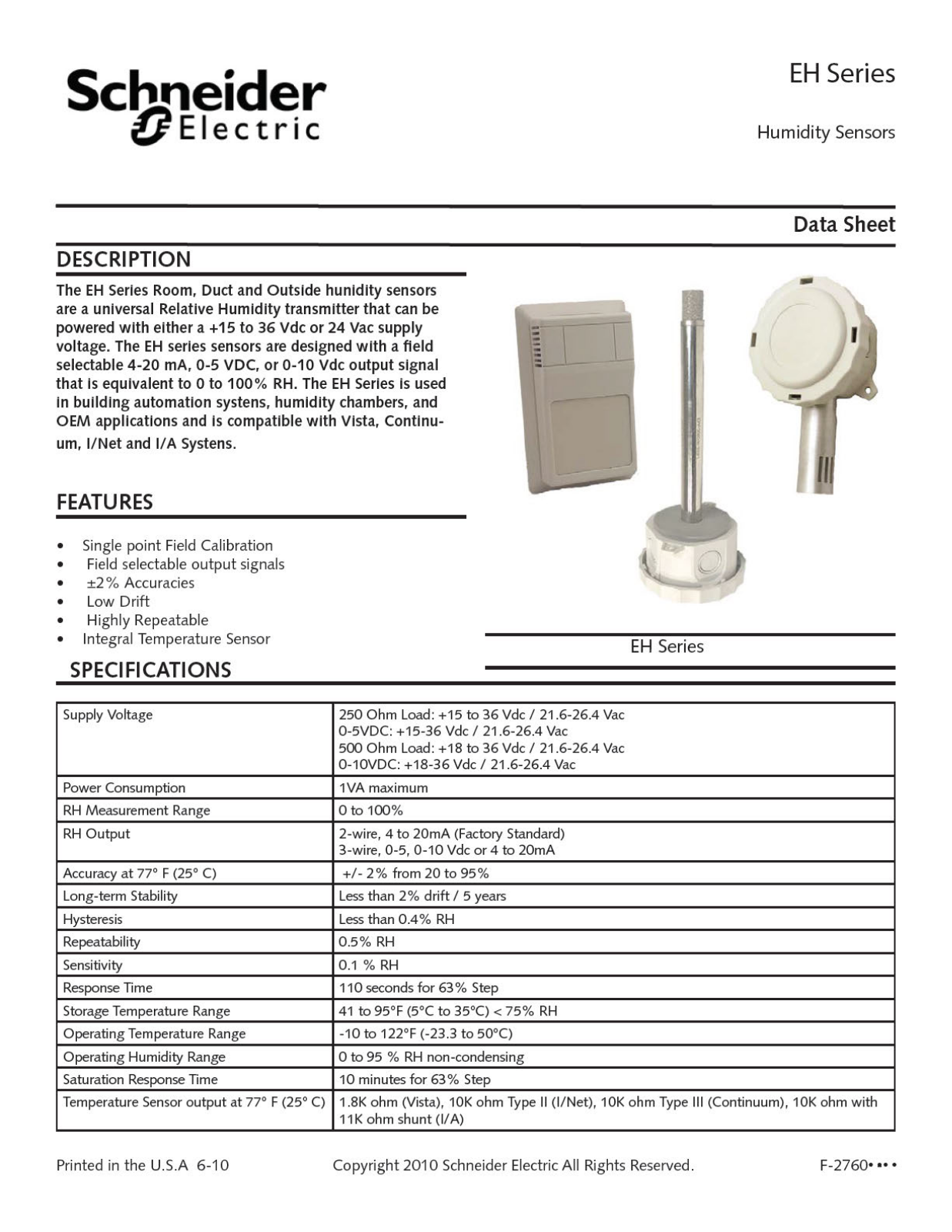 Schneider Electric EH Series Data Sheet