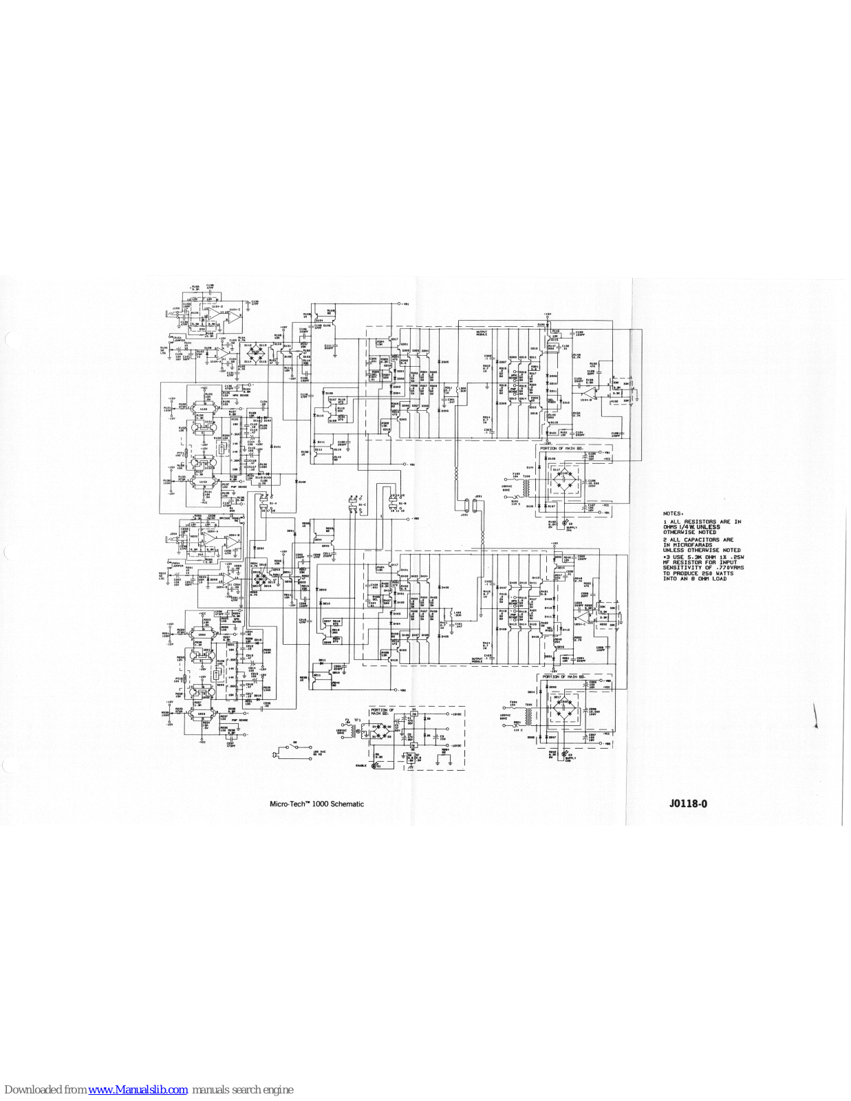 Crown Micro-Tech MT-1000, Micro-Tech 1000 Schematic Diagram