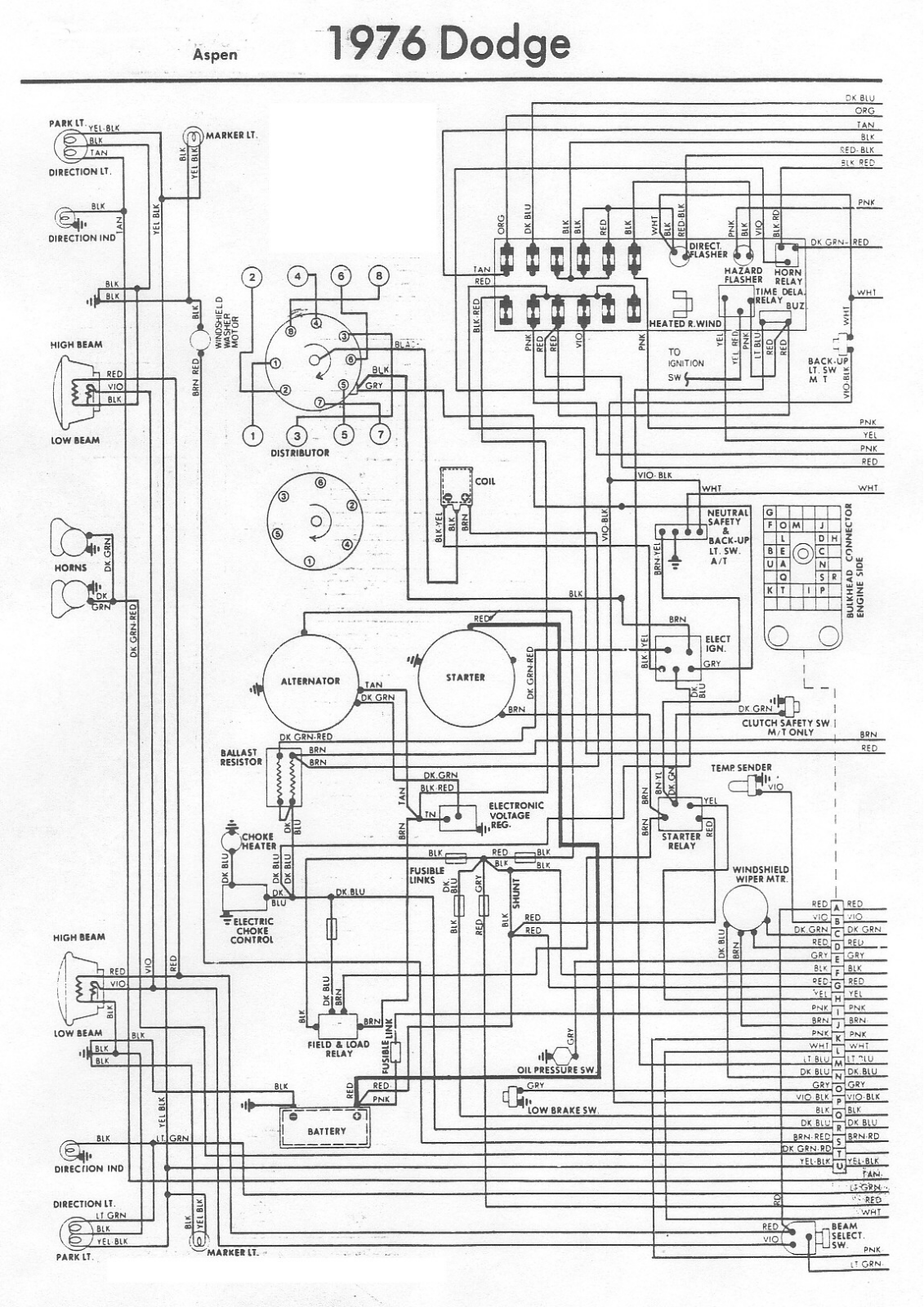 Dodge 1976   aspen schematic