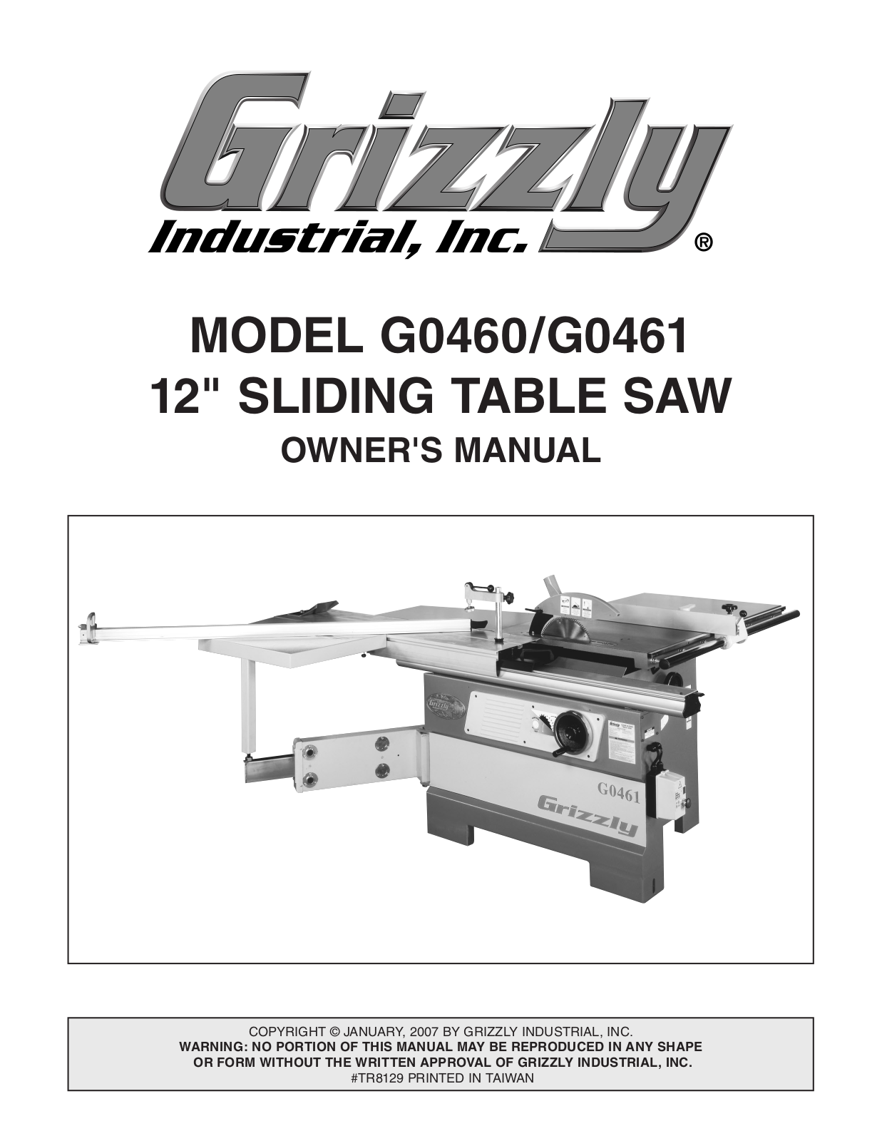 Grizzly G0460 User Manual