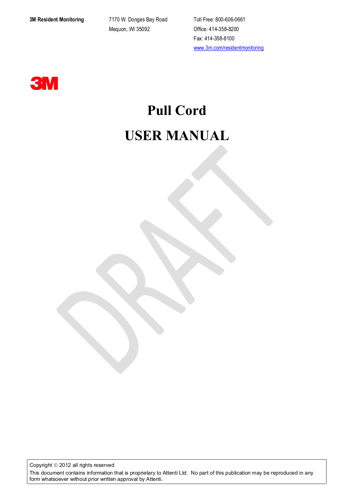 Attenti PC 840 Users manual