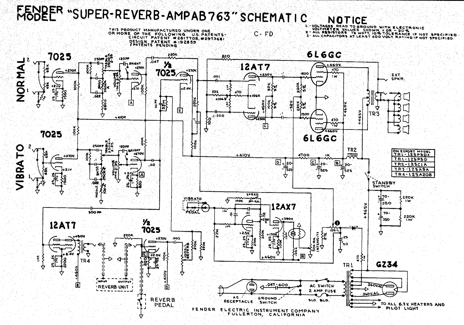 Fender Super-AB763 Schematic