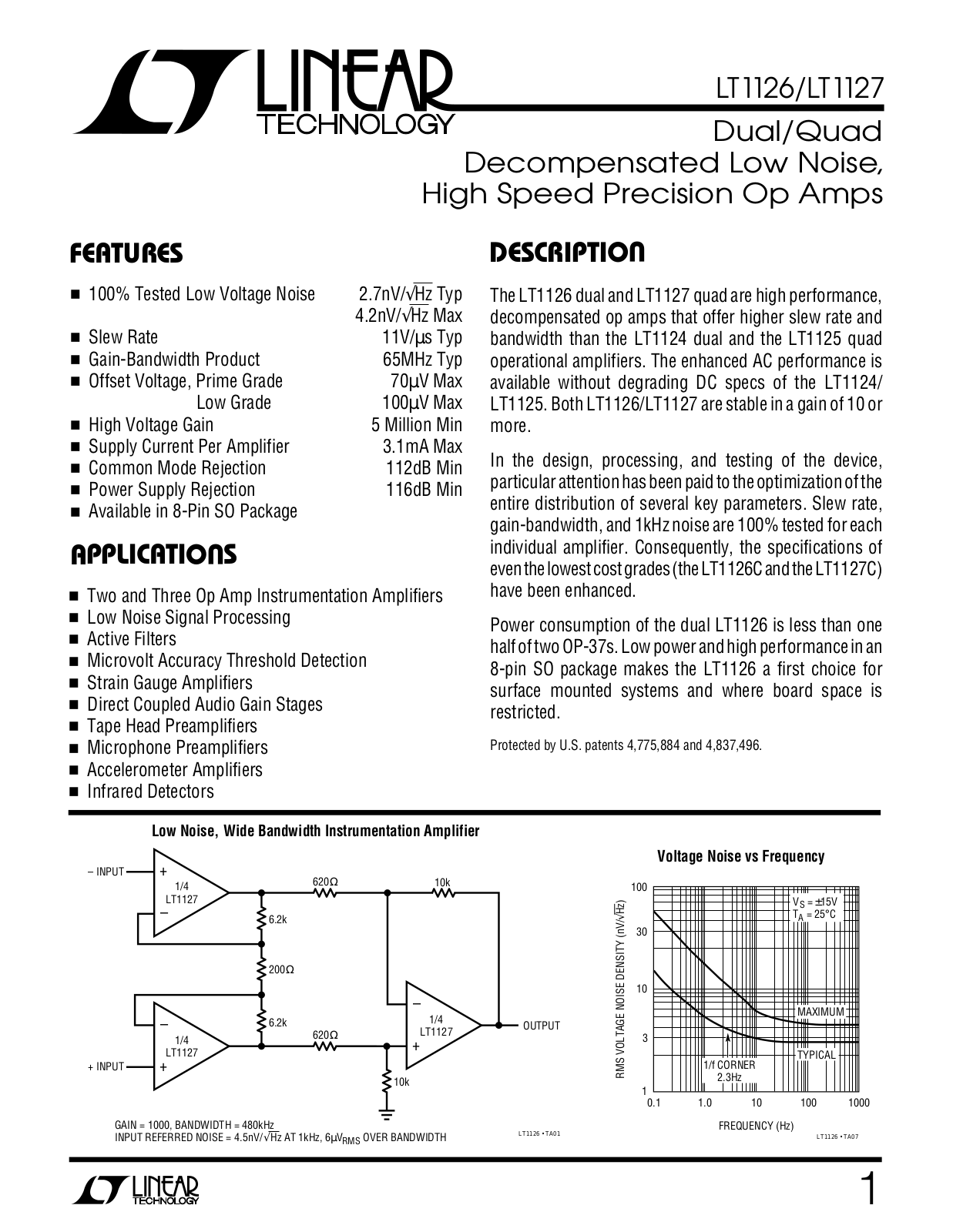 Linear Technology LT1127, LT1126 Datasheet