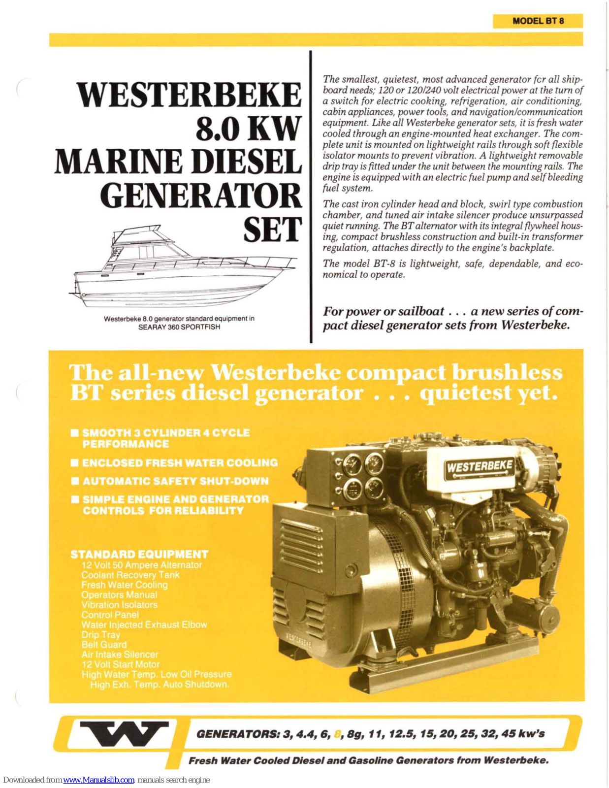Westerbeke BT 8.0-614, BT 6.0-514, BT 8.0-634, BT 6.0-534 Specifications - ManualMachine.com
