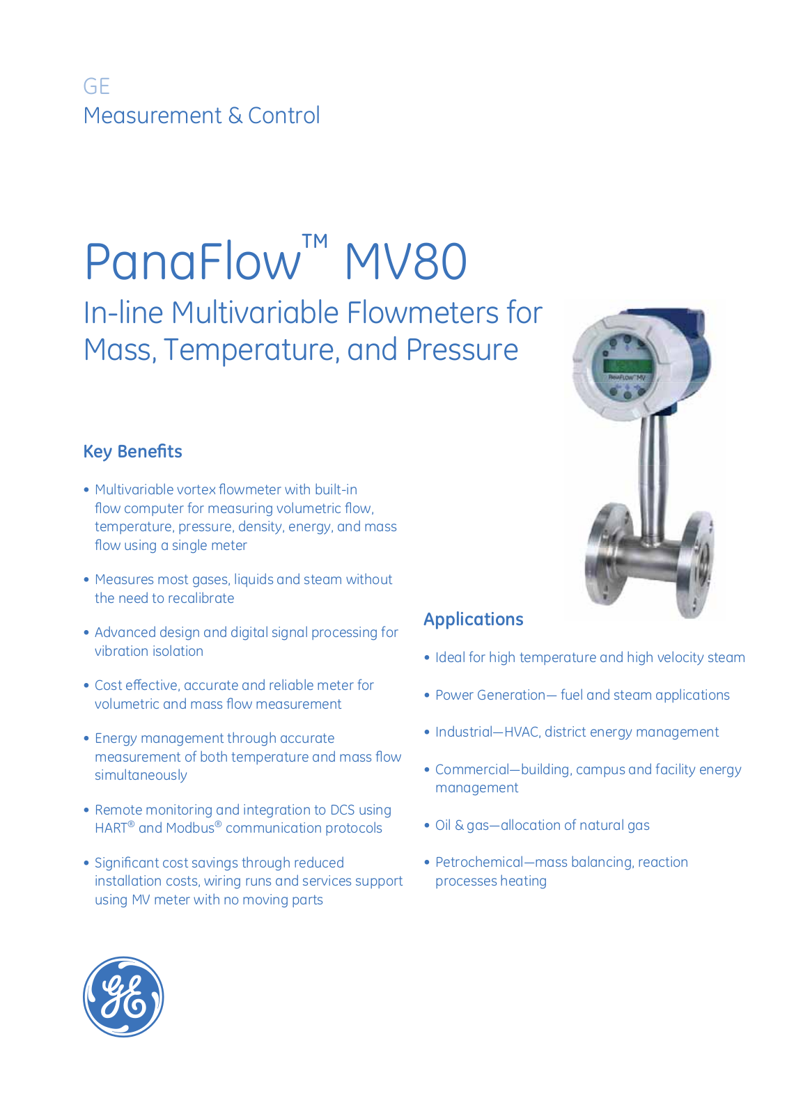 GE Sensing MV80 Specifications