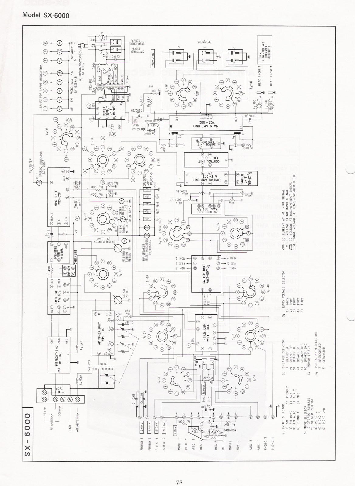 Pioneer SX-6000 Schematic