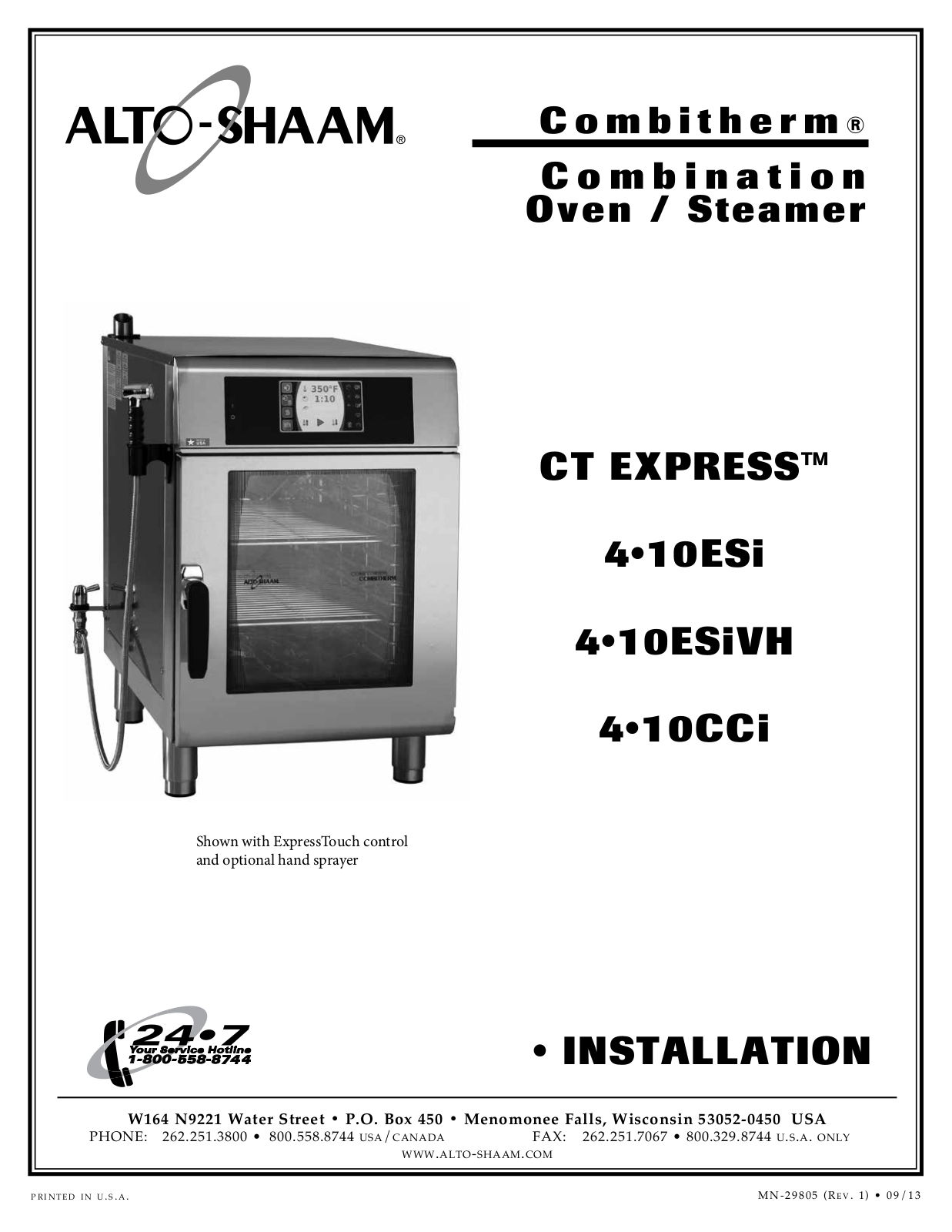 Alto-Shaam Oven - Steamer CT Express User Manual