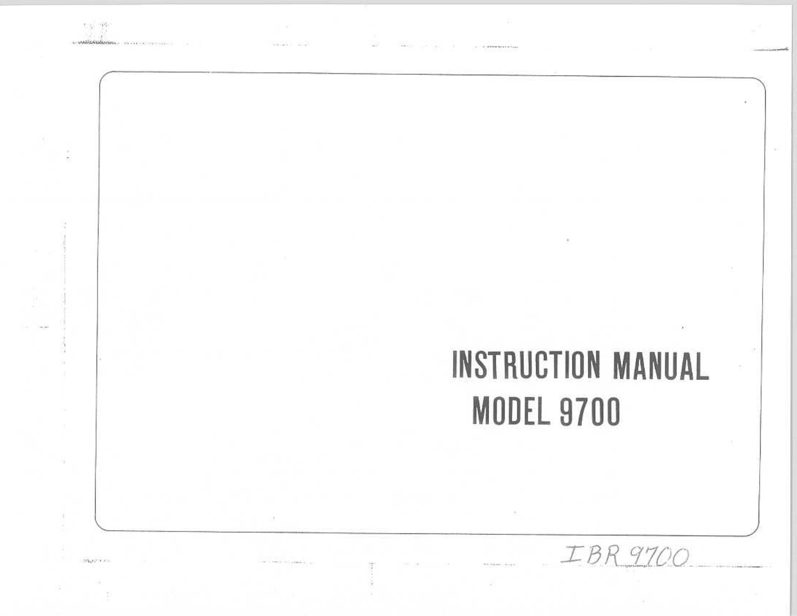 RICCAR 9700 Instruction Manual