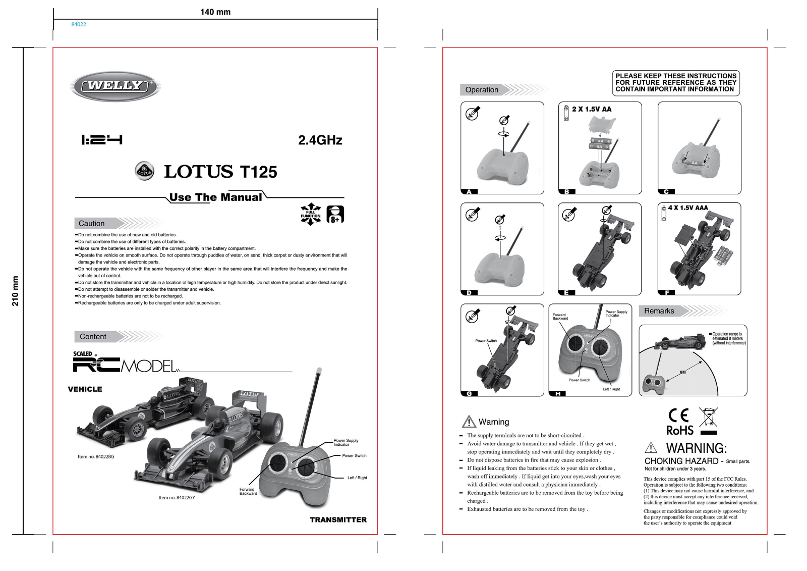 Welly Die Casting Fty 84000W Users Manual - ManualMachine.com