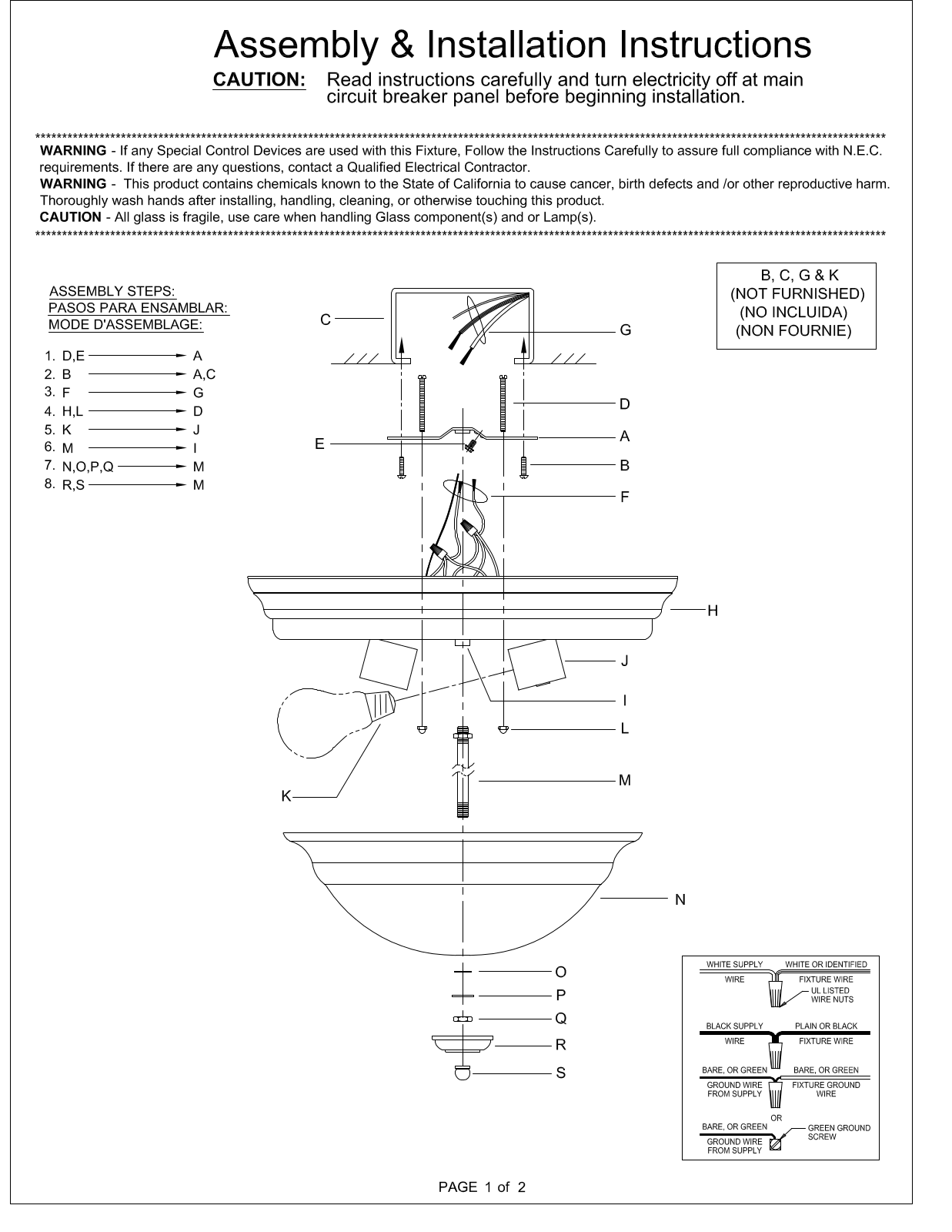 Fleur De Lis Living FDLL5841 Assembly & Installation Instructions - ManualMachine.com