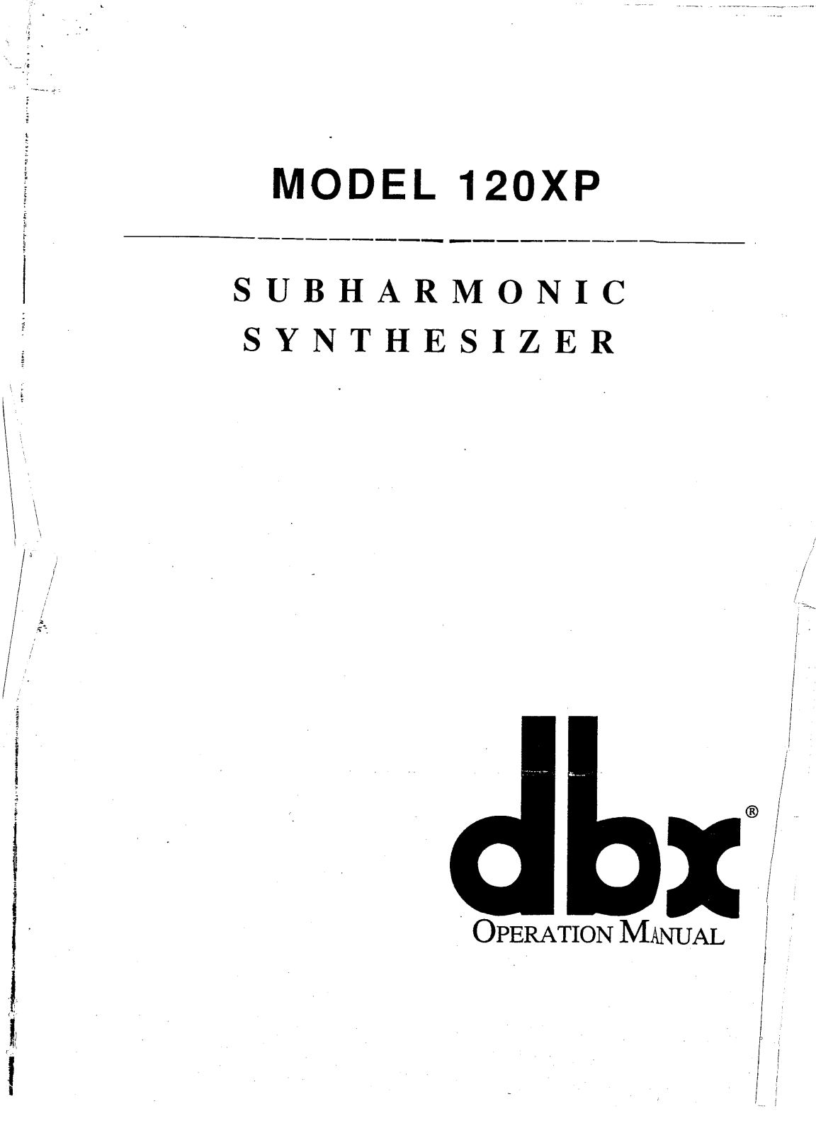 dbx 120XP Operation Manual