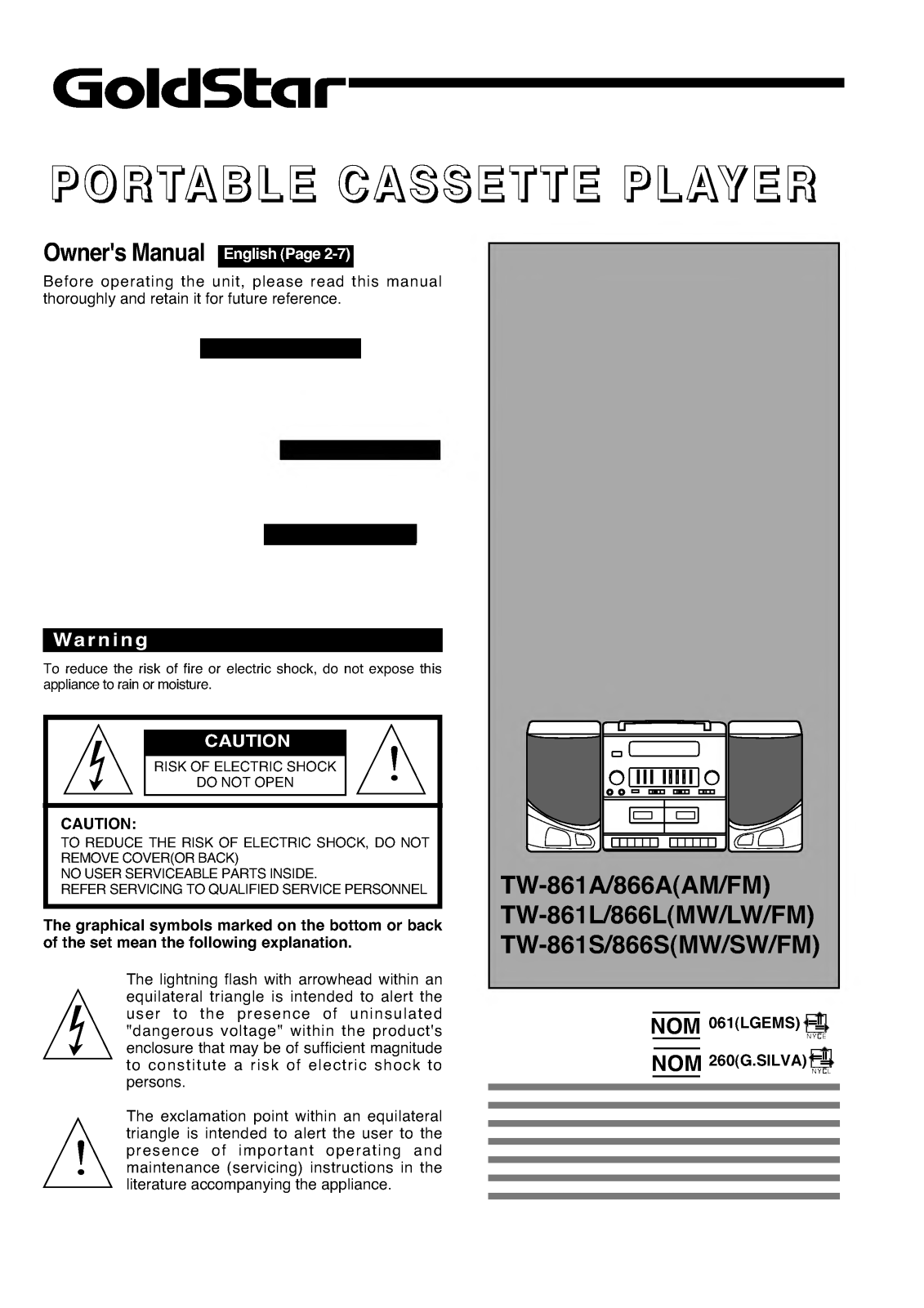 LG TW-861S User Manual