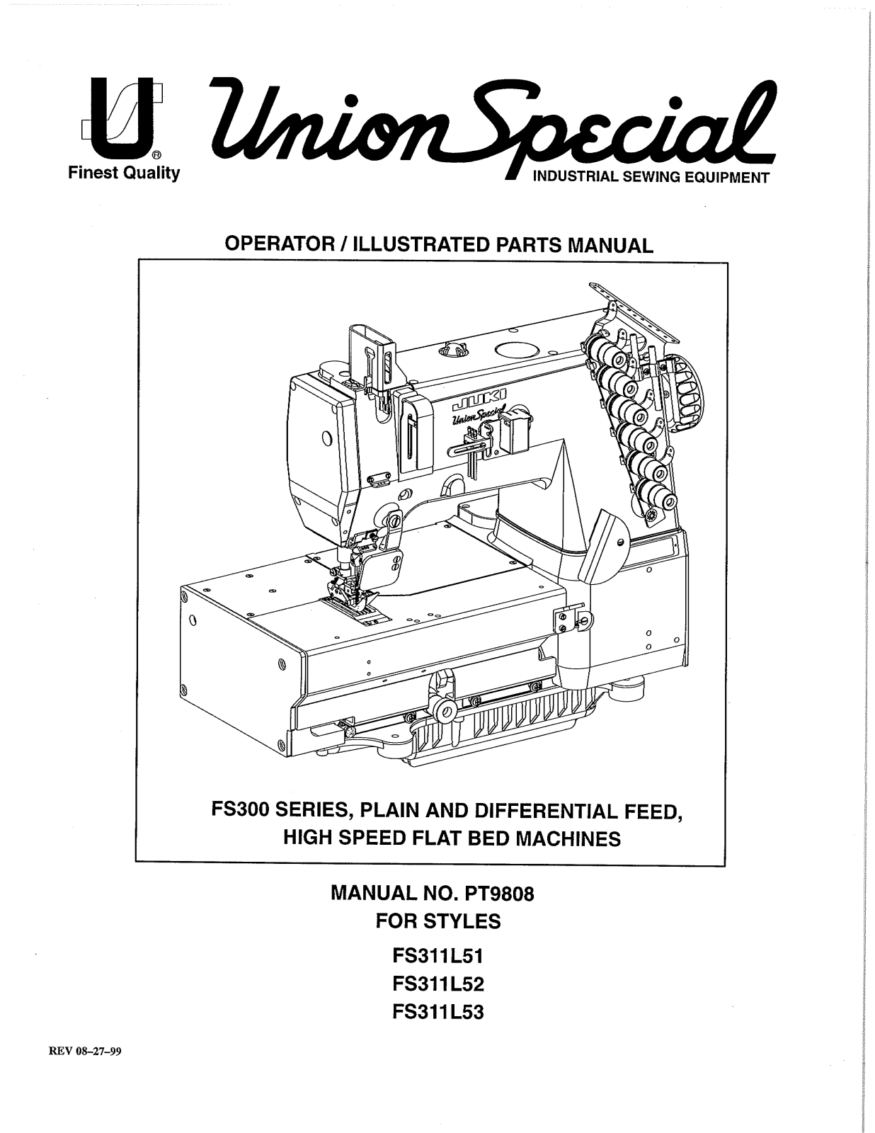 Union Special FS311L51, FS311L52, FS311L53 Parts List