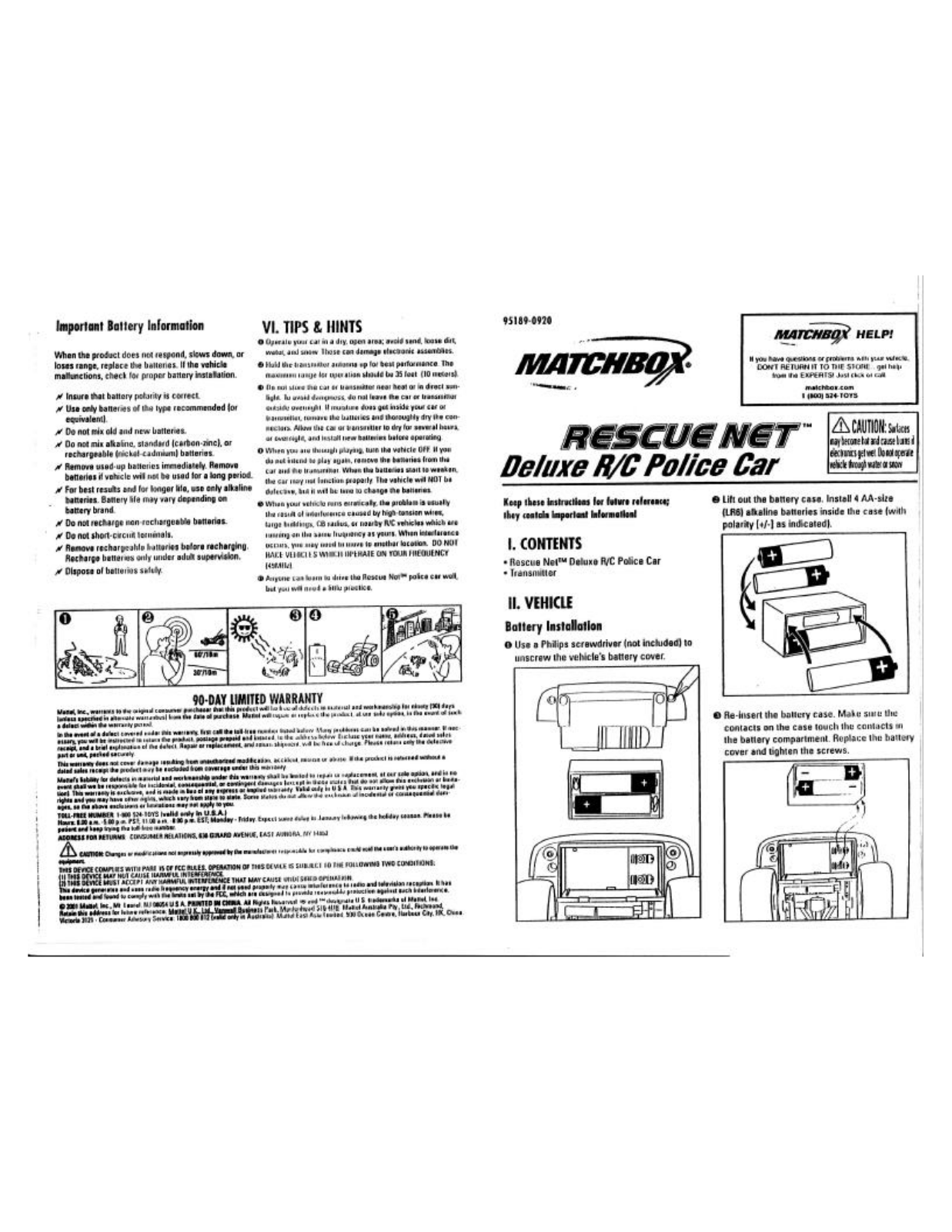 Mattel Toys A Division of Mattel 95189 00A4T User Manual