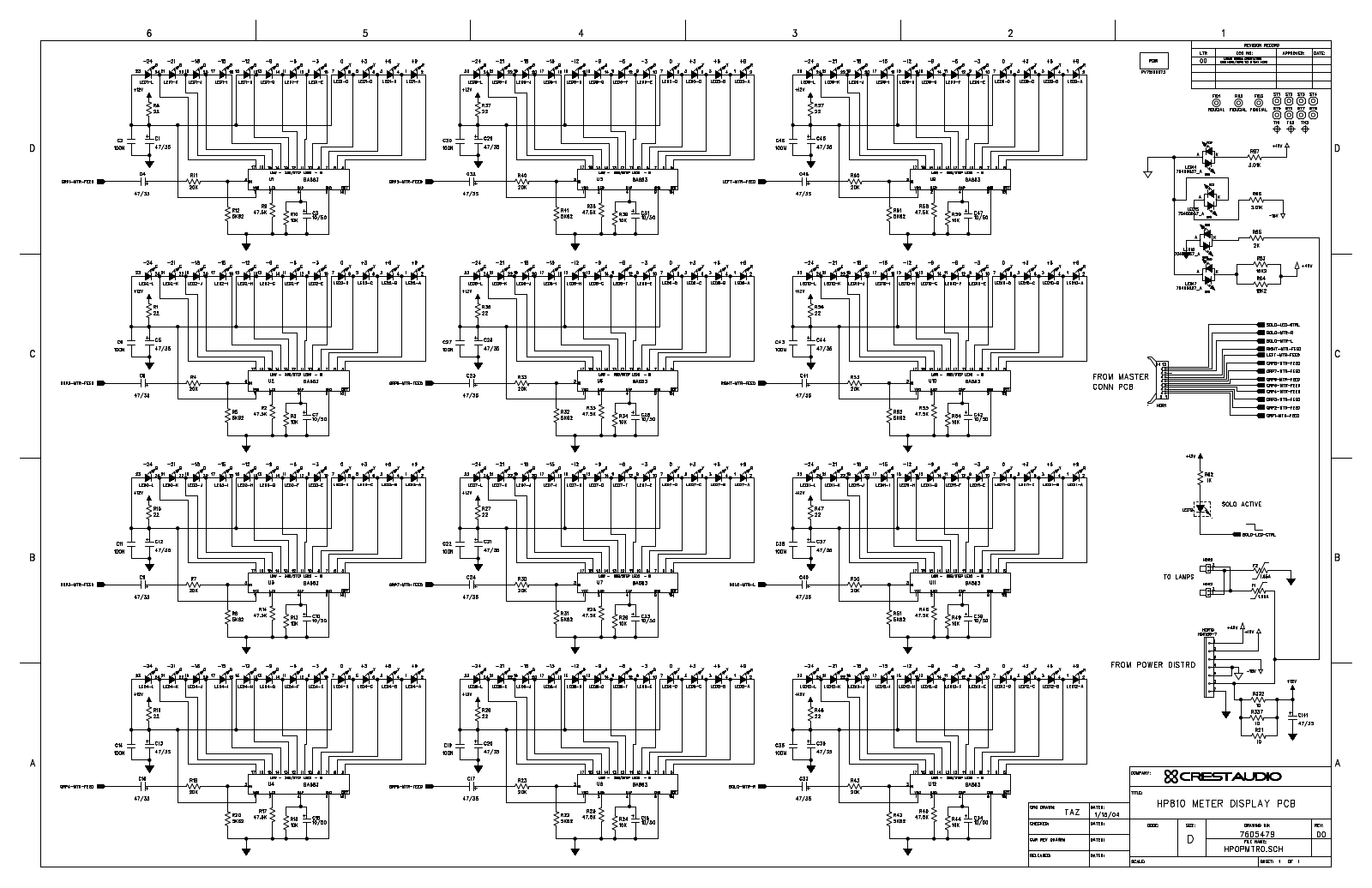 Crest HP8-Set, HP-8-Led Meter Schematic