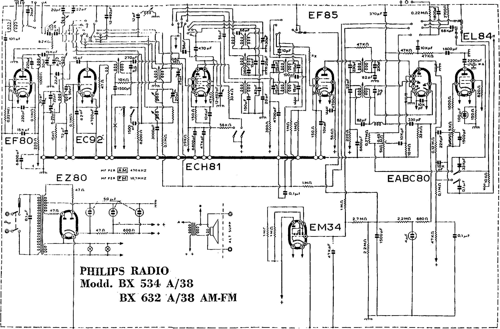 Philips BX534a38 Schematic