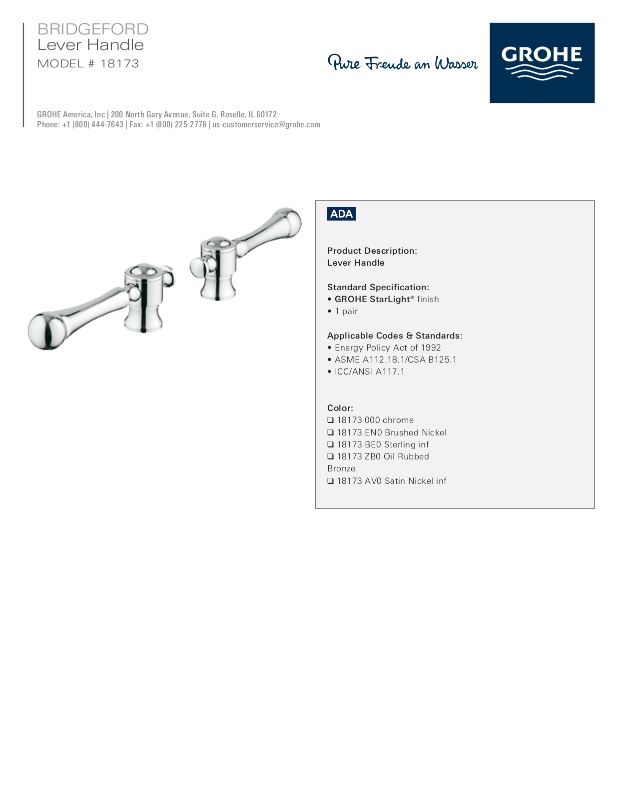 GROHE GRH2323 Specifications - ManualMachine.com