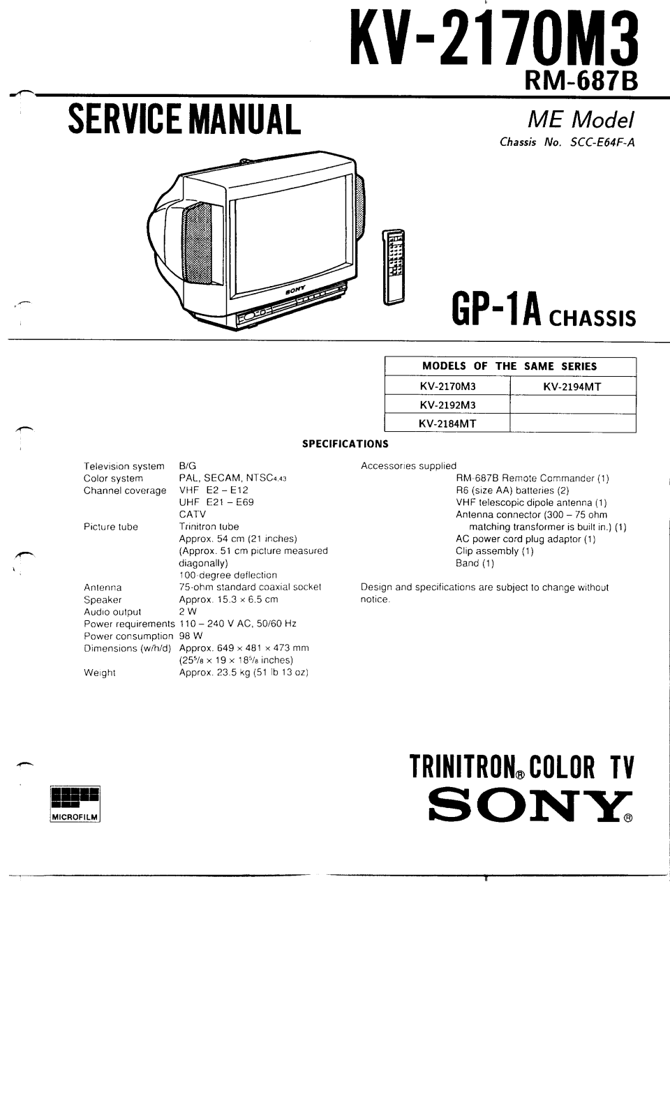 SONY KDL 32M3000, KDL 32BX300, BA 4D Service Manual