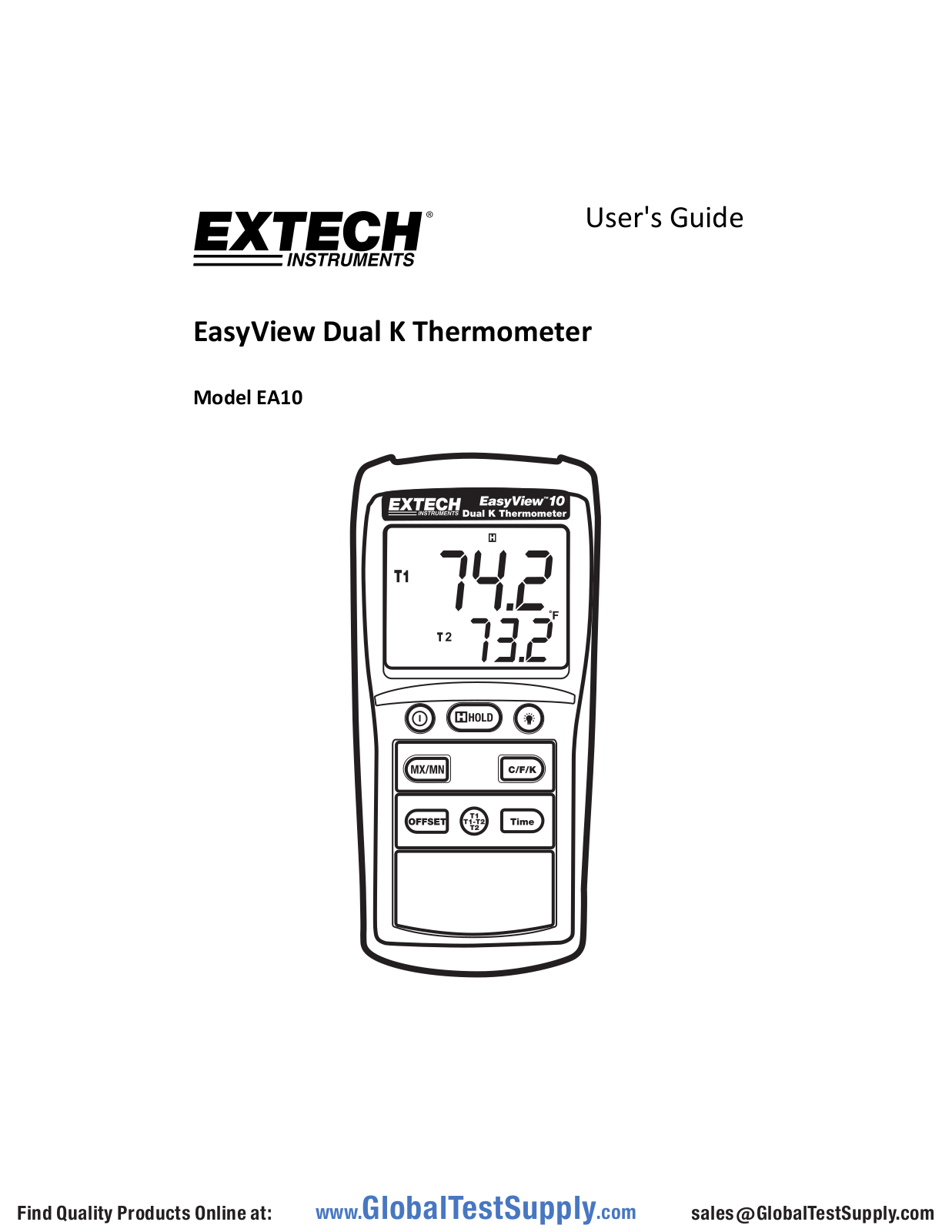 Extech Instruments EA10-NIST, EA10 User manual