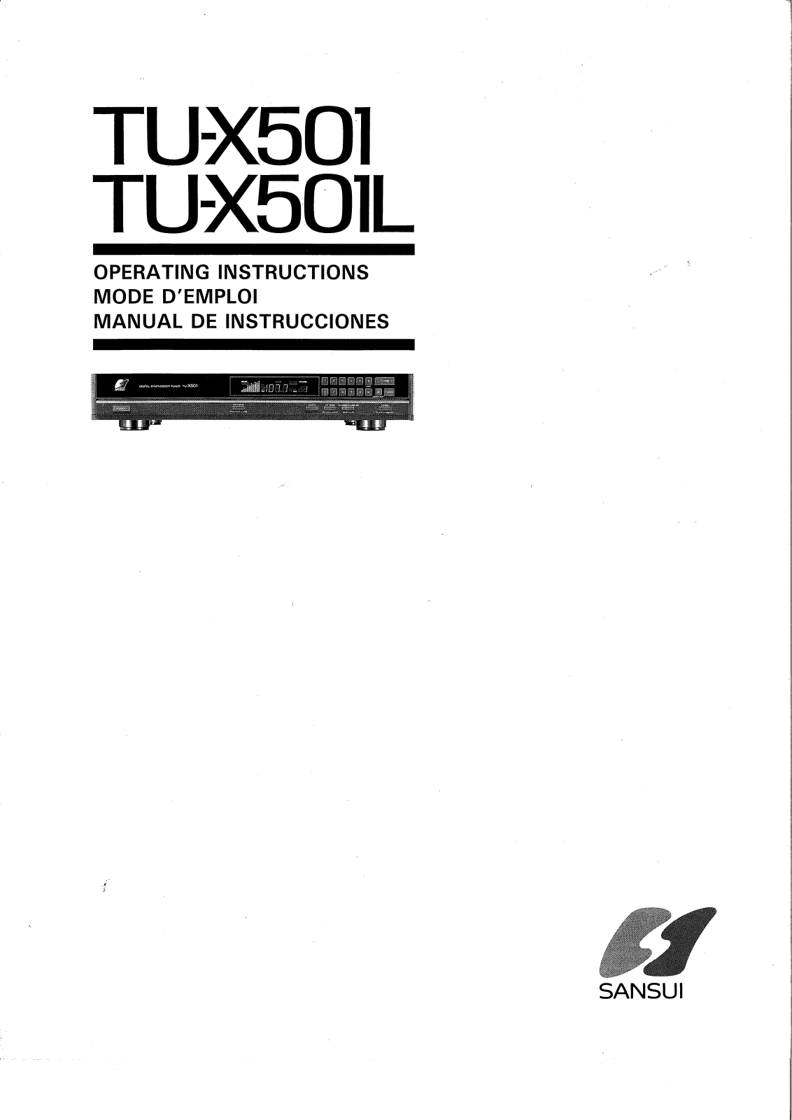 Sansui TU-X501L, TU-X501 Owners Manual