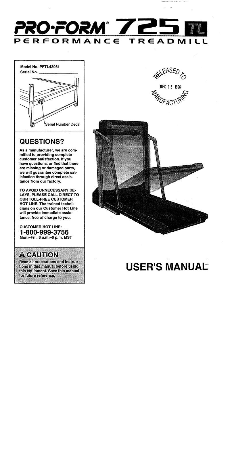 ProForm PFTL43061 User Manual