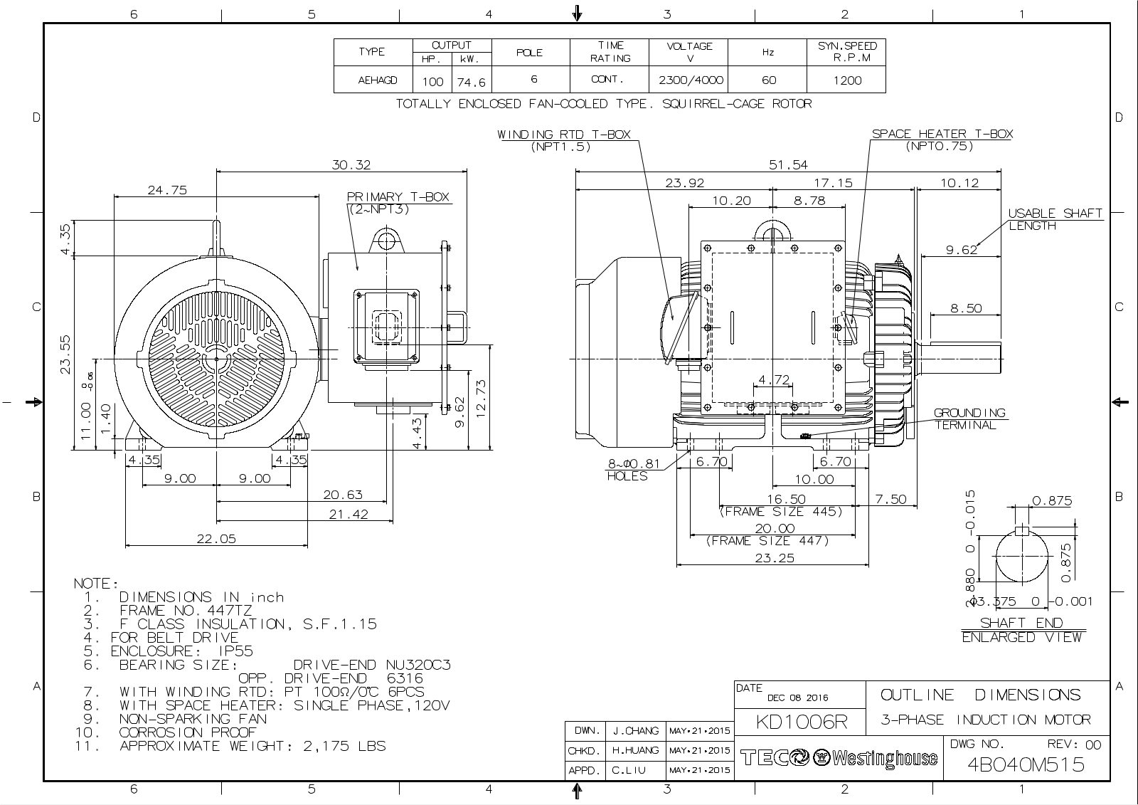 Teco KD1006R Reference Drawing