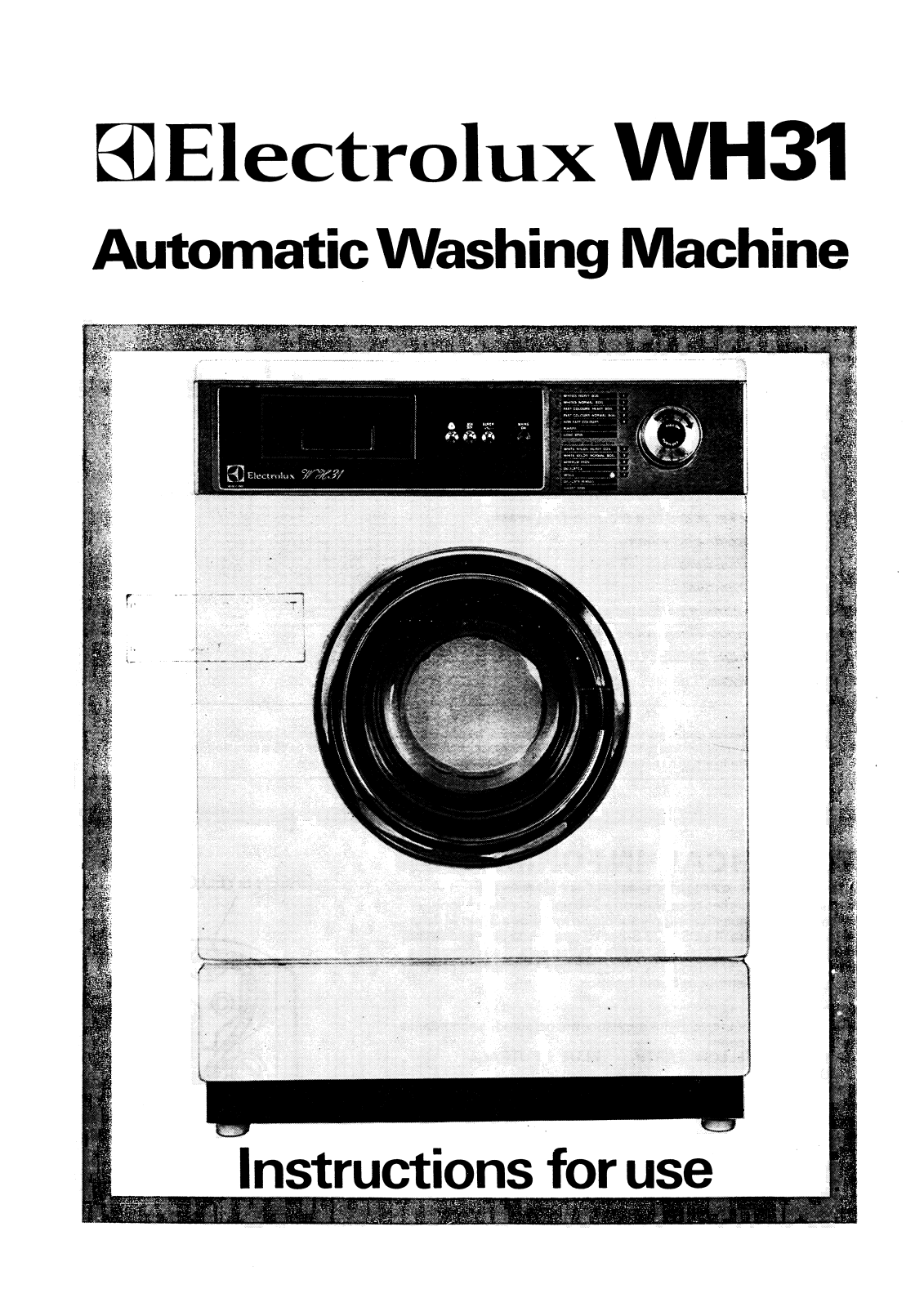 Electrolux WH31 User Manual