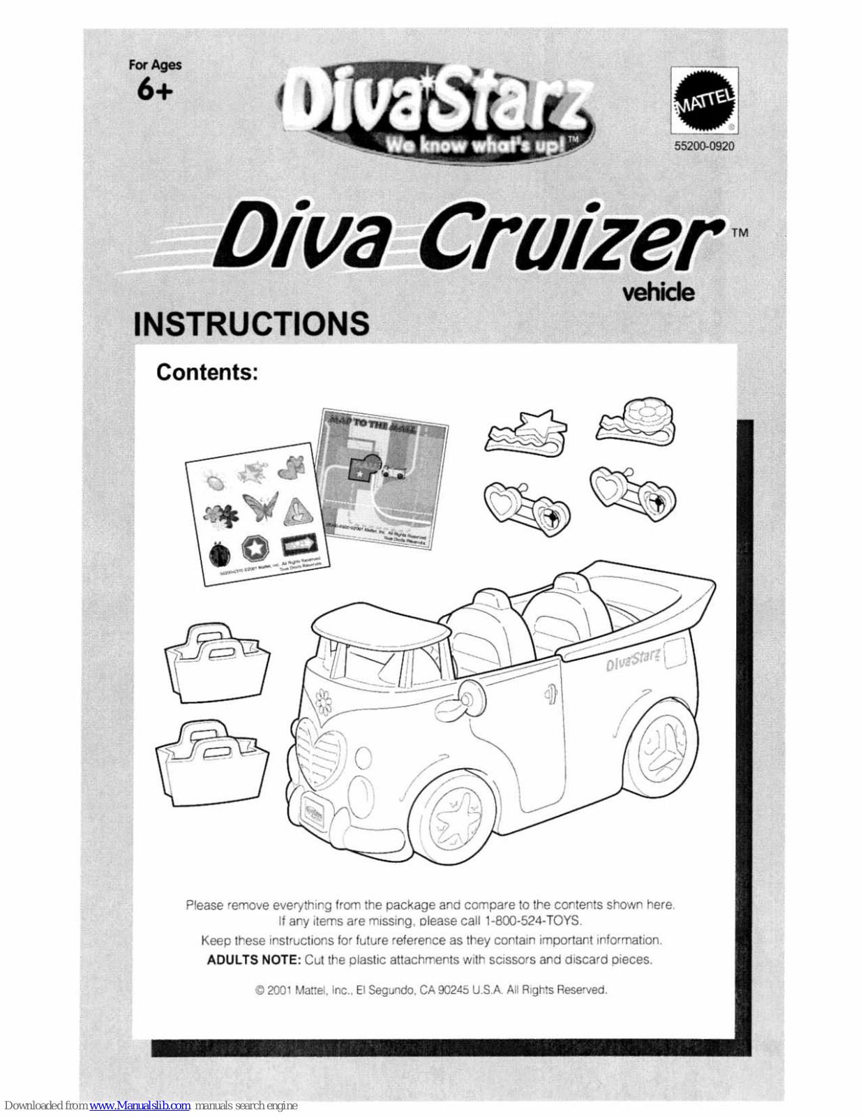 Mattel Diva Cruizer Instructions Manual