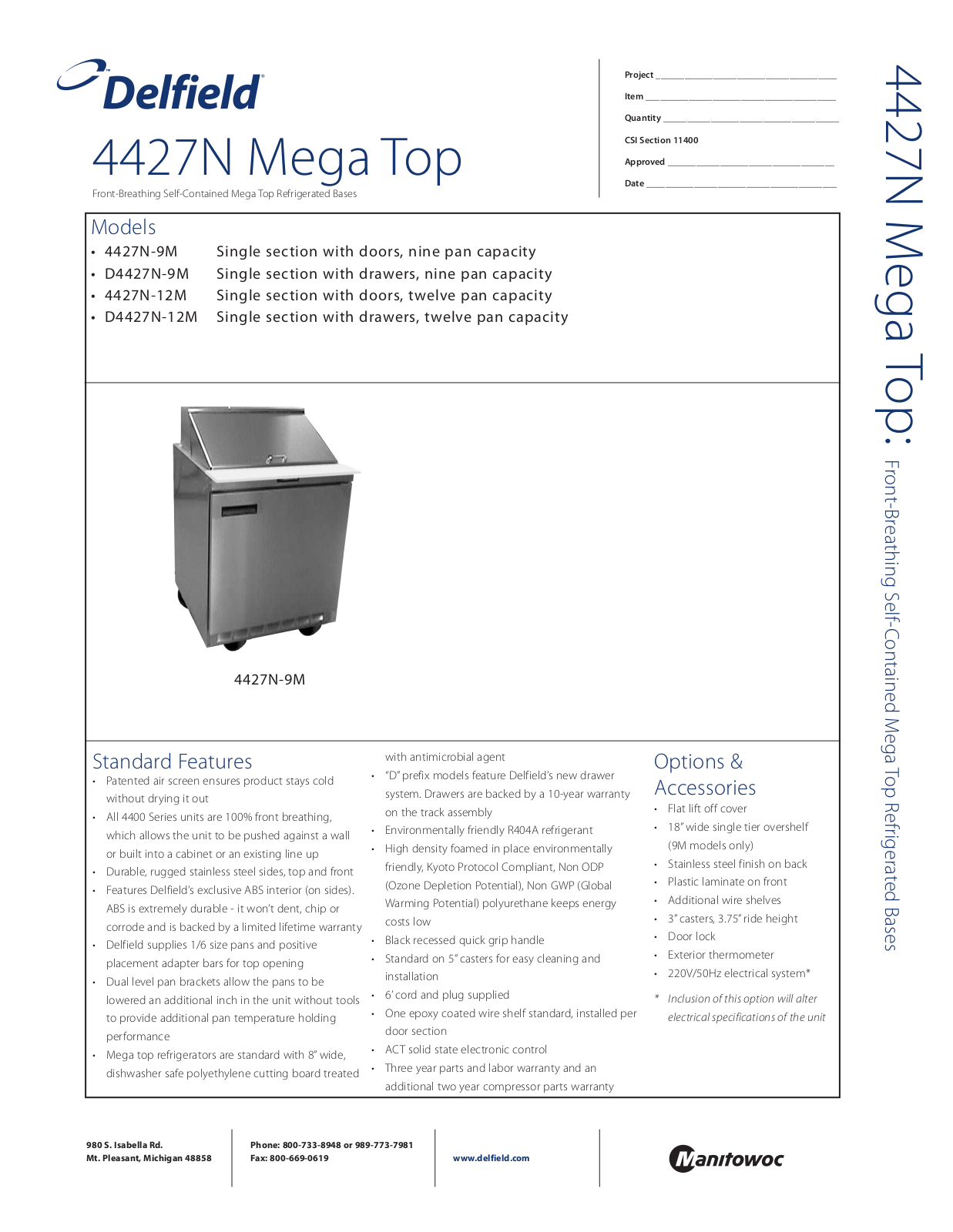 Delfield 4427N-9M User Manual