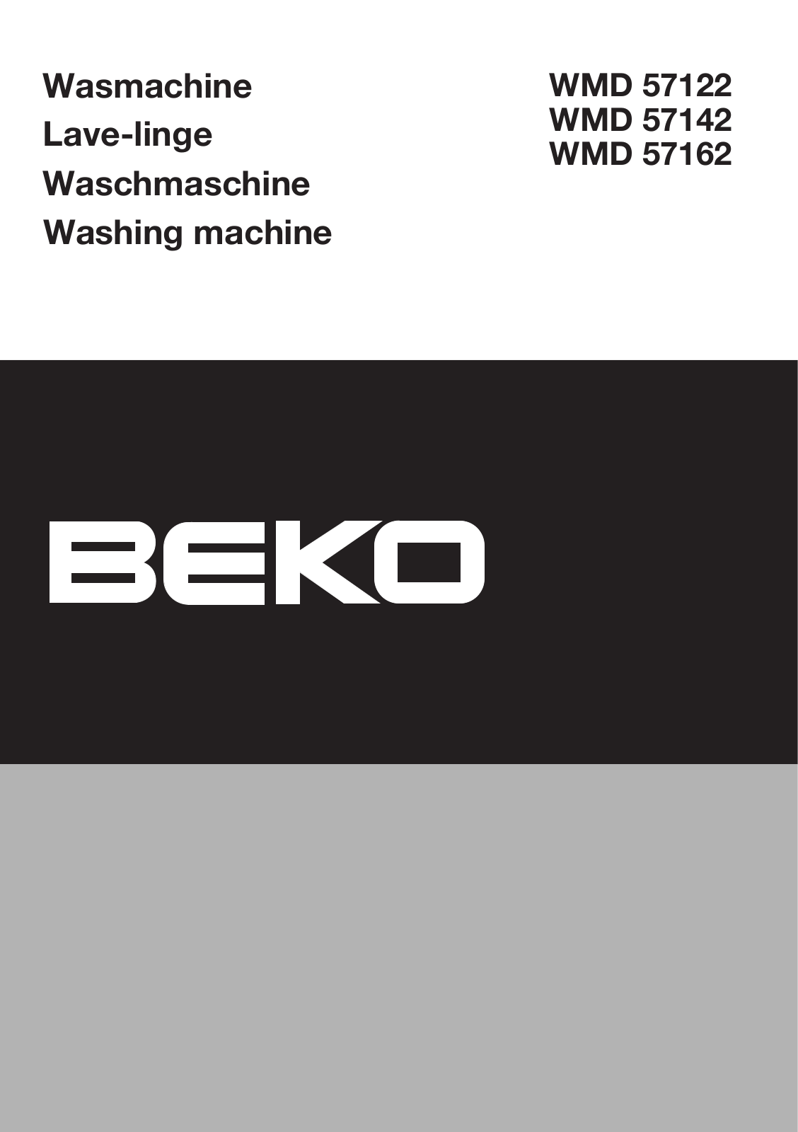 Beko WMD 57162, WMD 57142, WMD 57122 User Manual