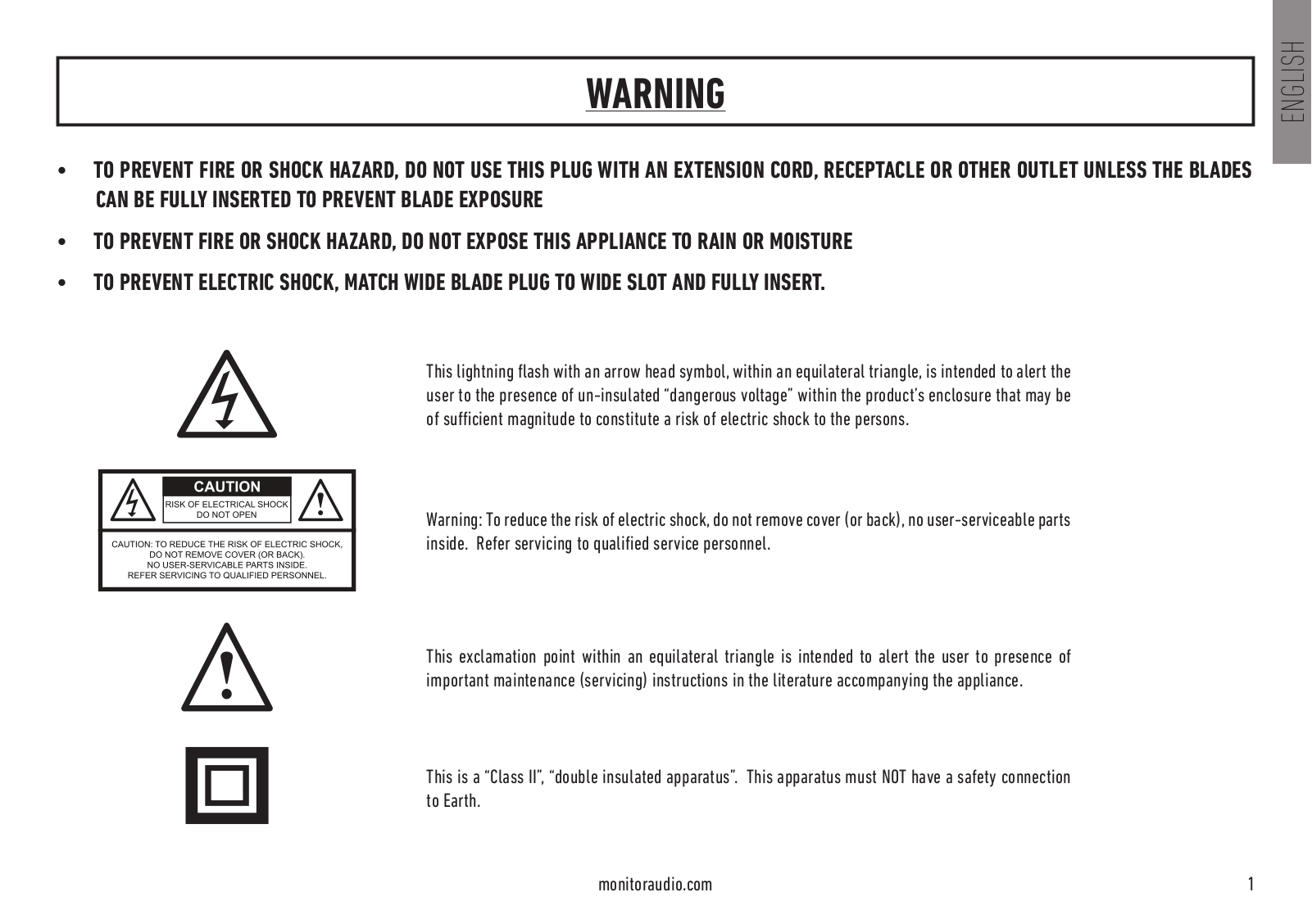 MONITOR AUDIO Apex AW12 User Manual