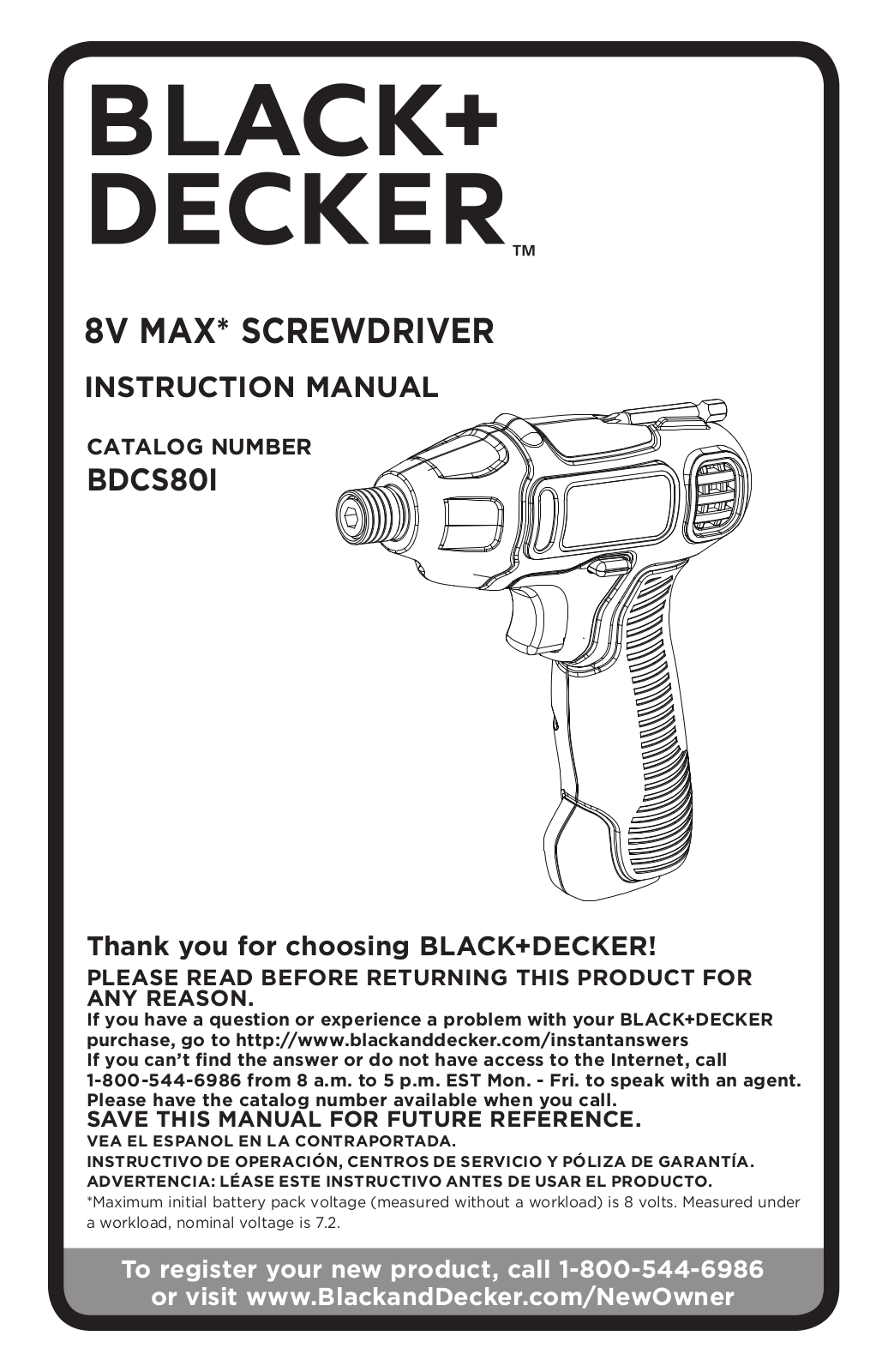 Black & Decker BDCS80I User Manual