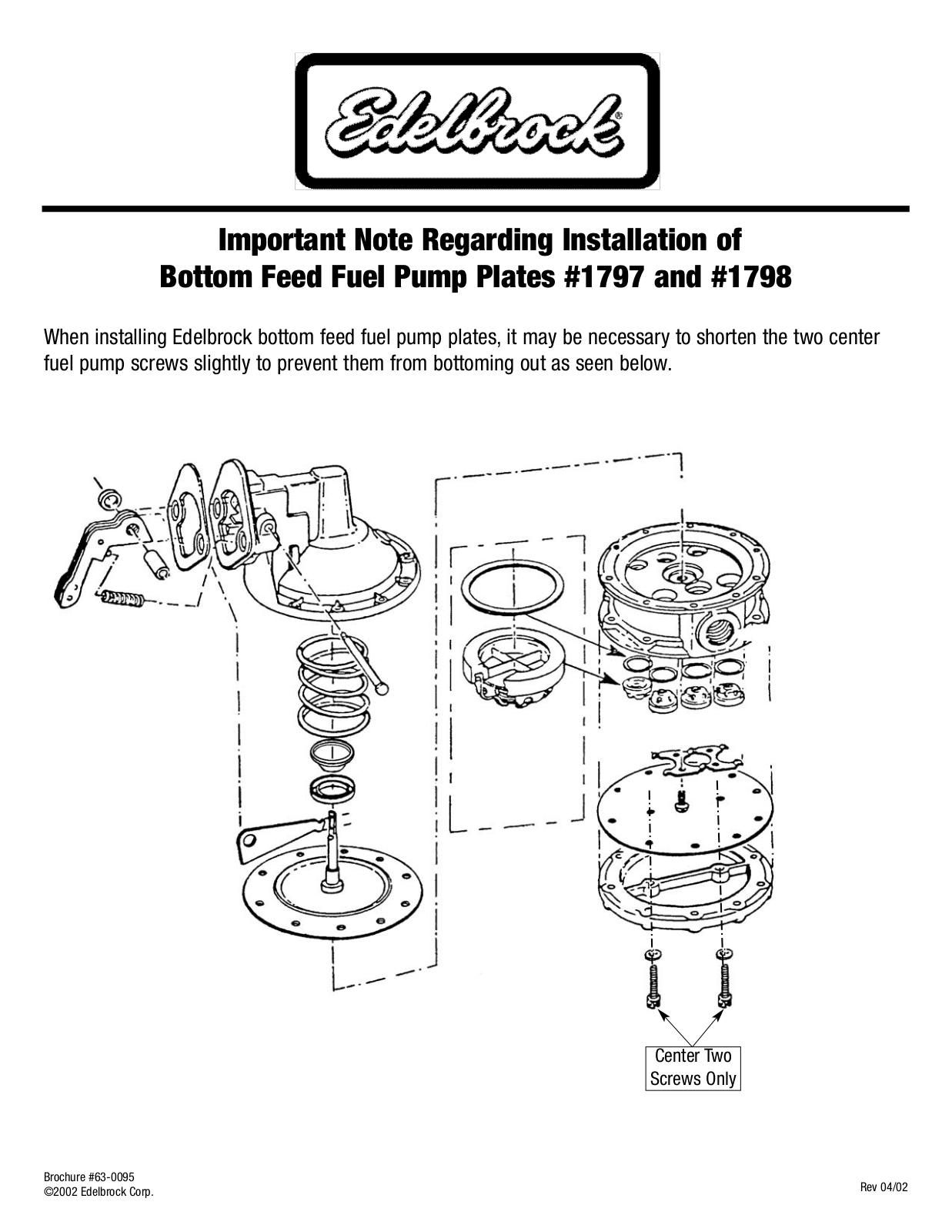 Edelbrock 1798, 1797 User Manual