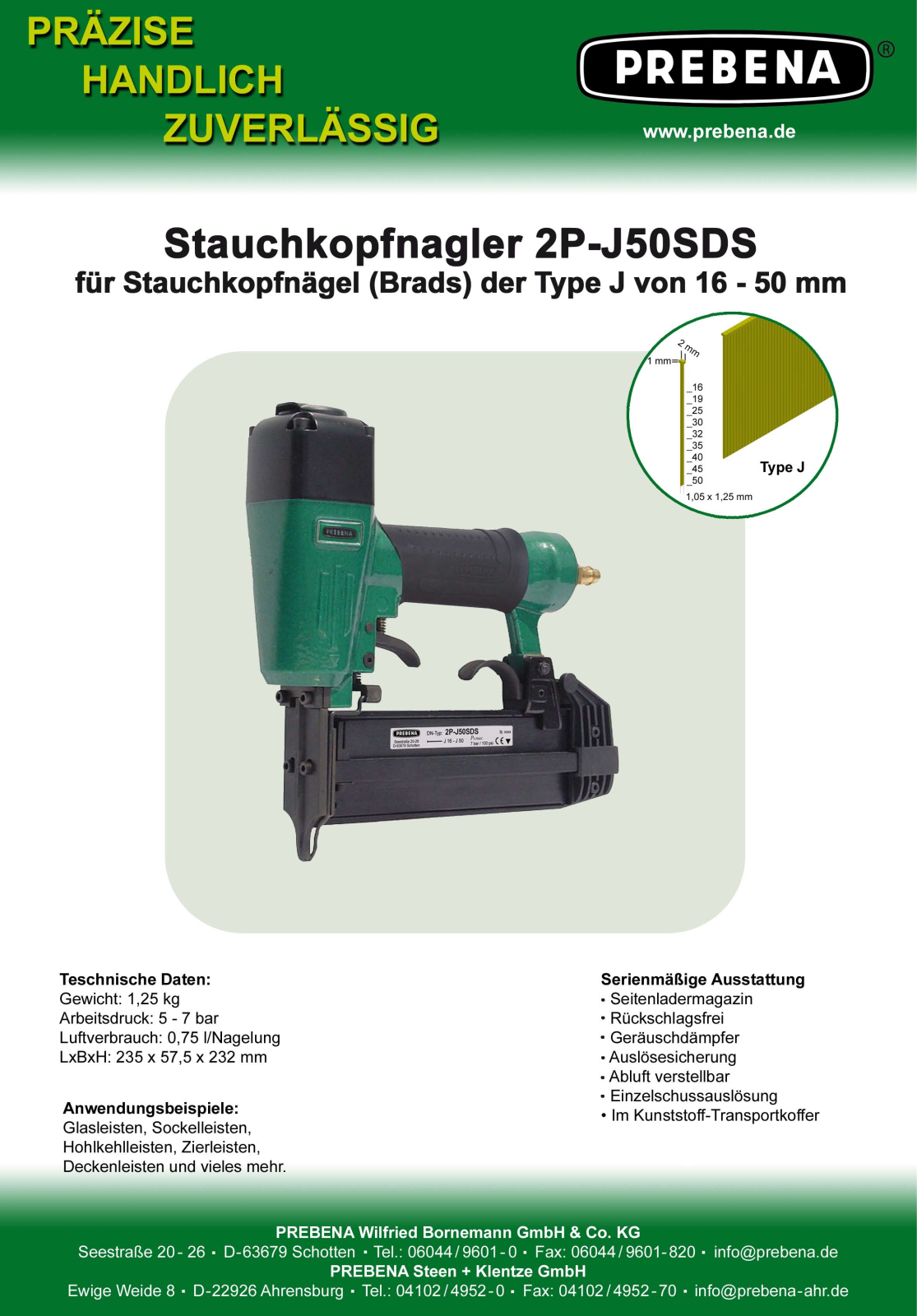 Prebena 2P-J50SDS User Manual