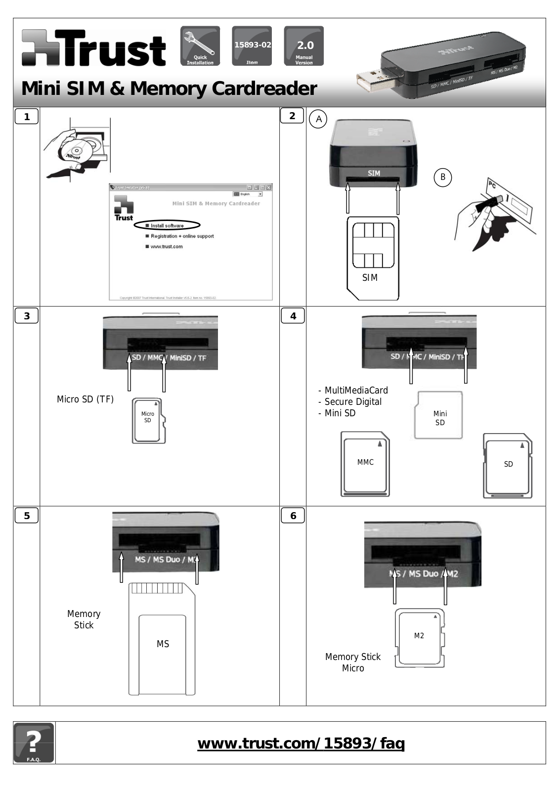 TRUST Mini SIM  Memory Cardreader User Manual