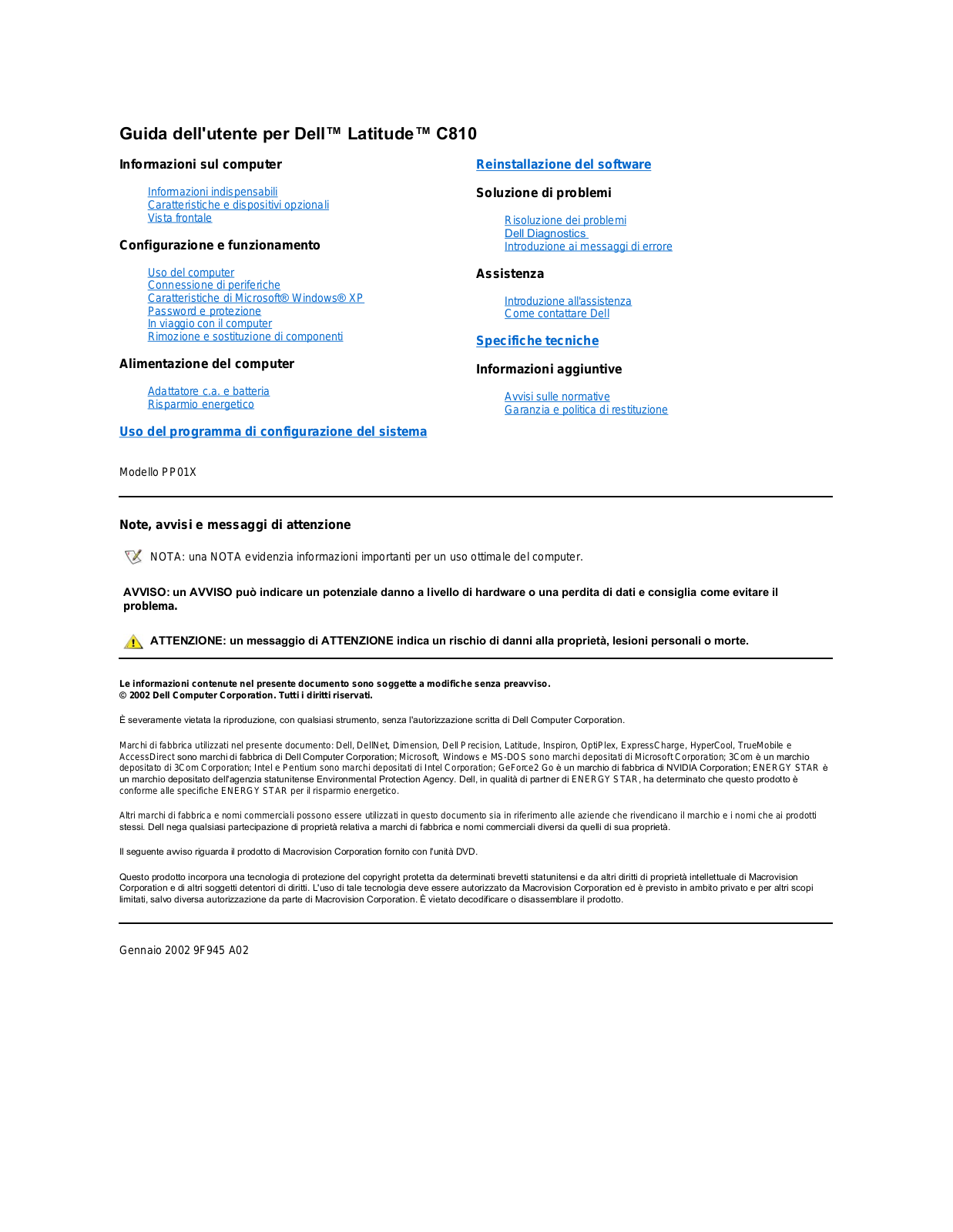 Dell Latitude C810 User Manual