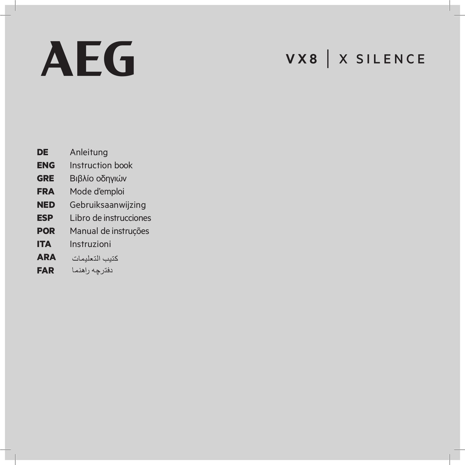 AEG VX8-2 User Manual