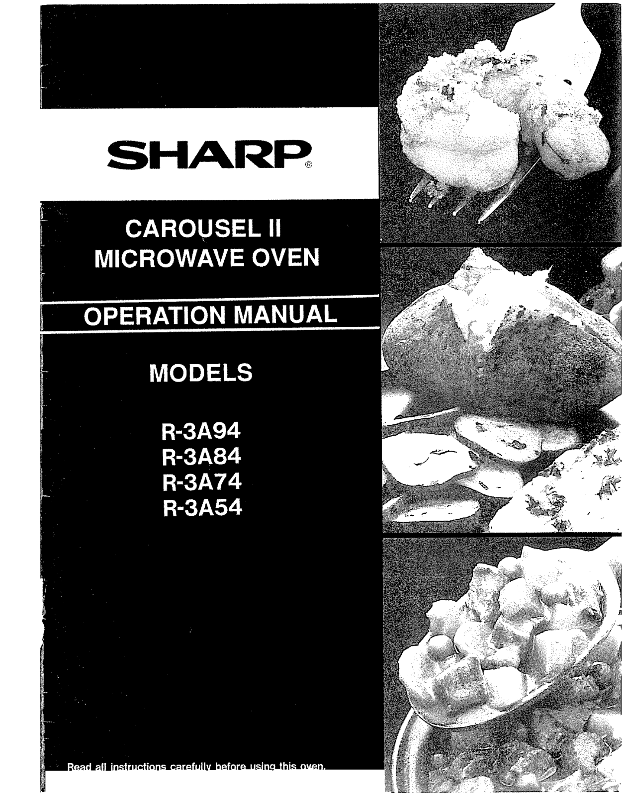 Sharp R-3A94, R-3A84, R-3A74, R-3A54 Owner’s Manual - ManualMachine.com
