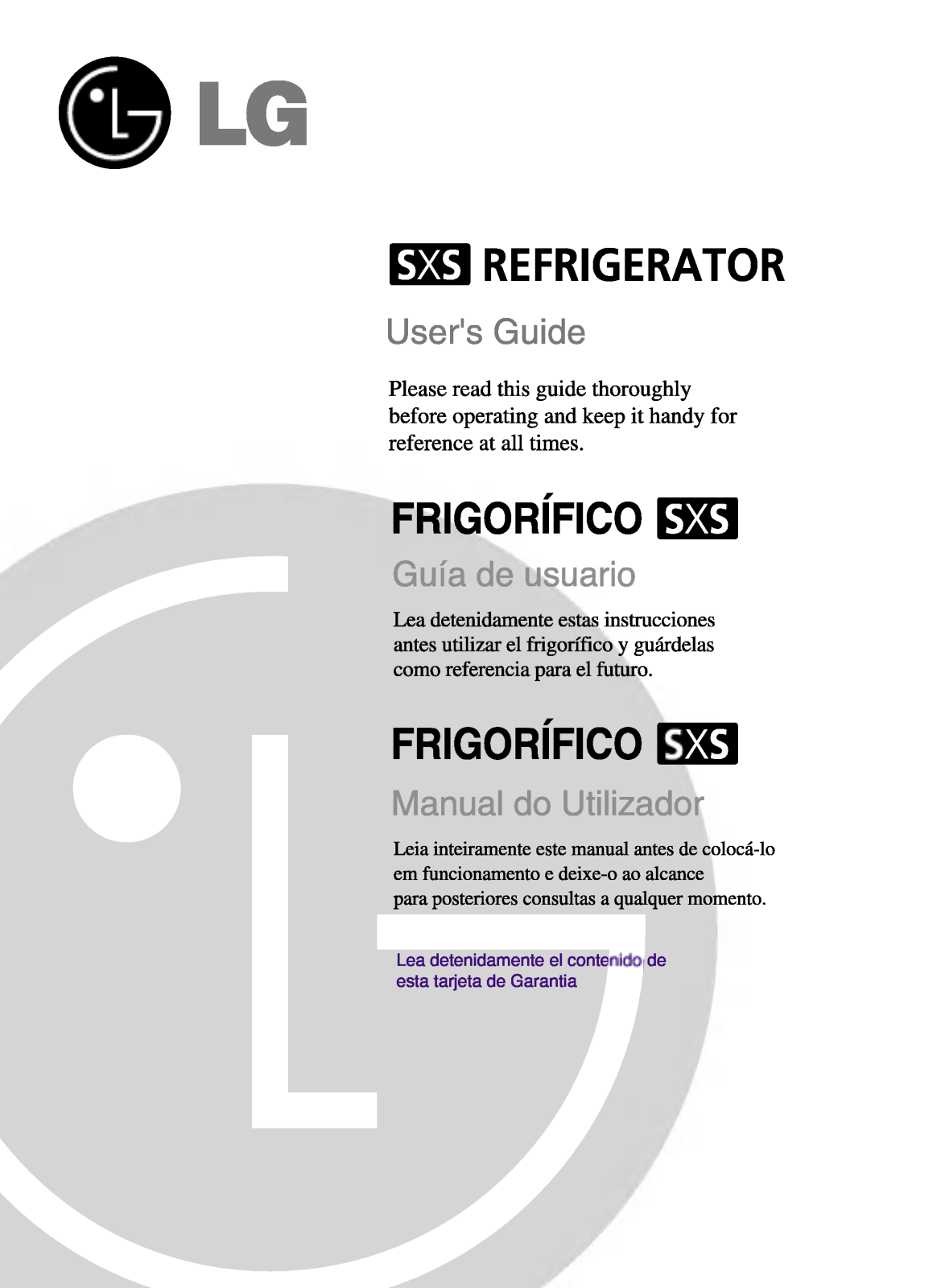 LG GR-P197QVRA User Manual