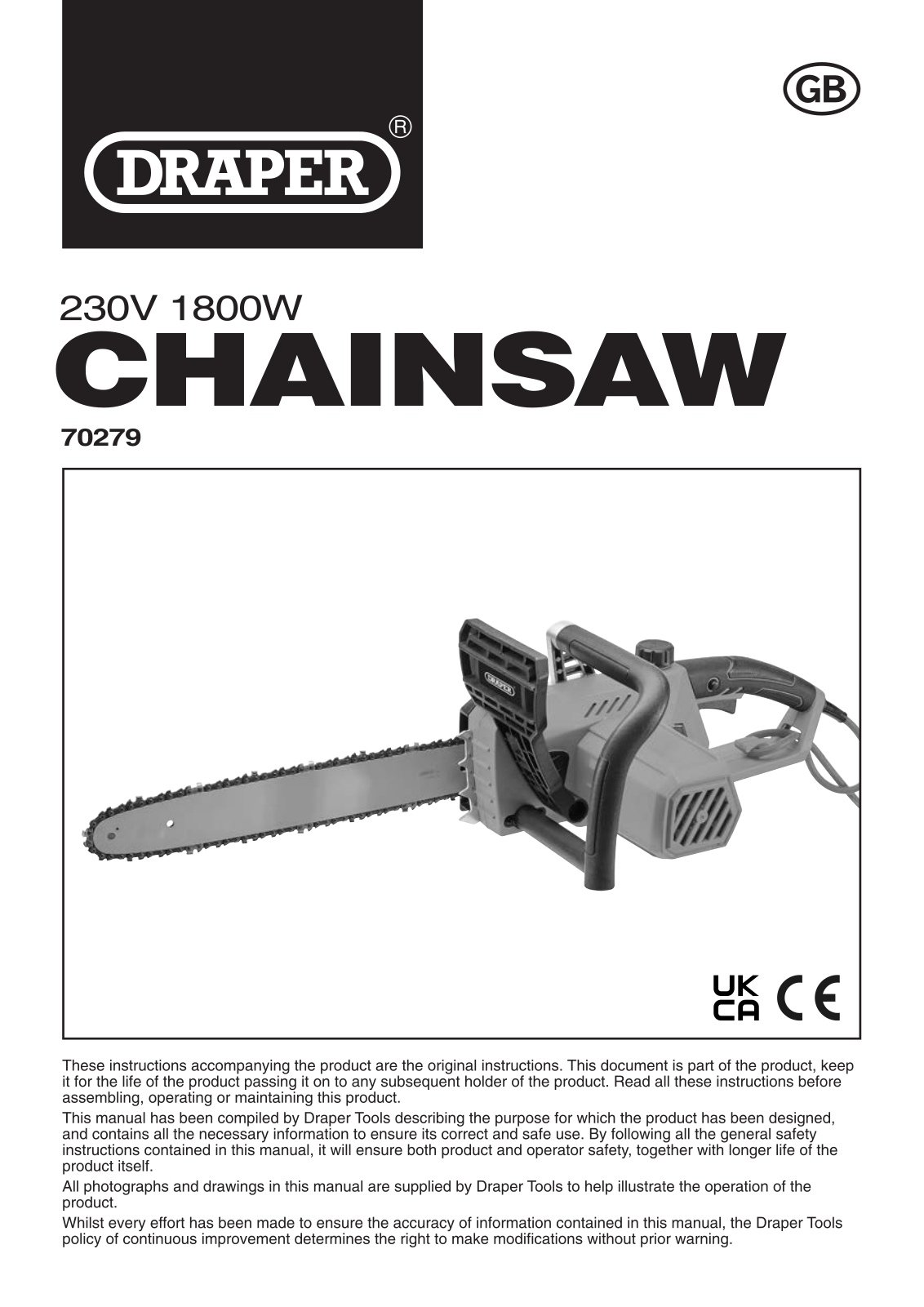 Draper Tools 70279 Instructions - ManualMachine.com