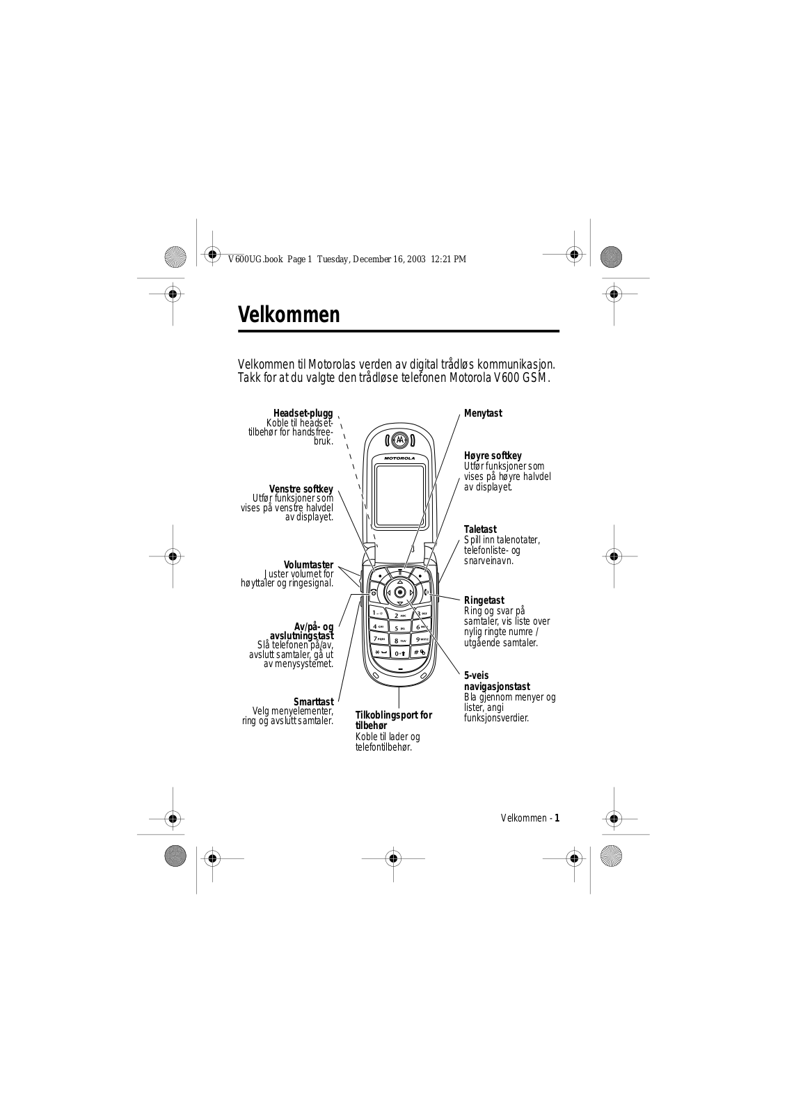 Motorola V600 User Manual