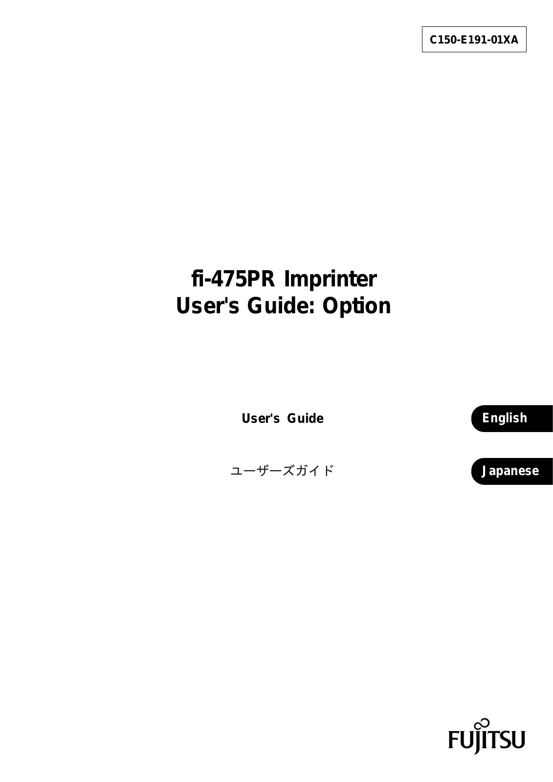 FUJITSU fi-475PR Operator's Guide