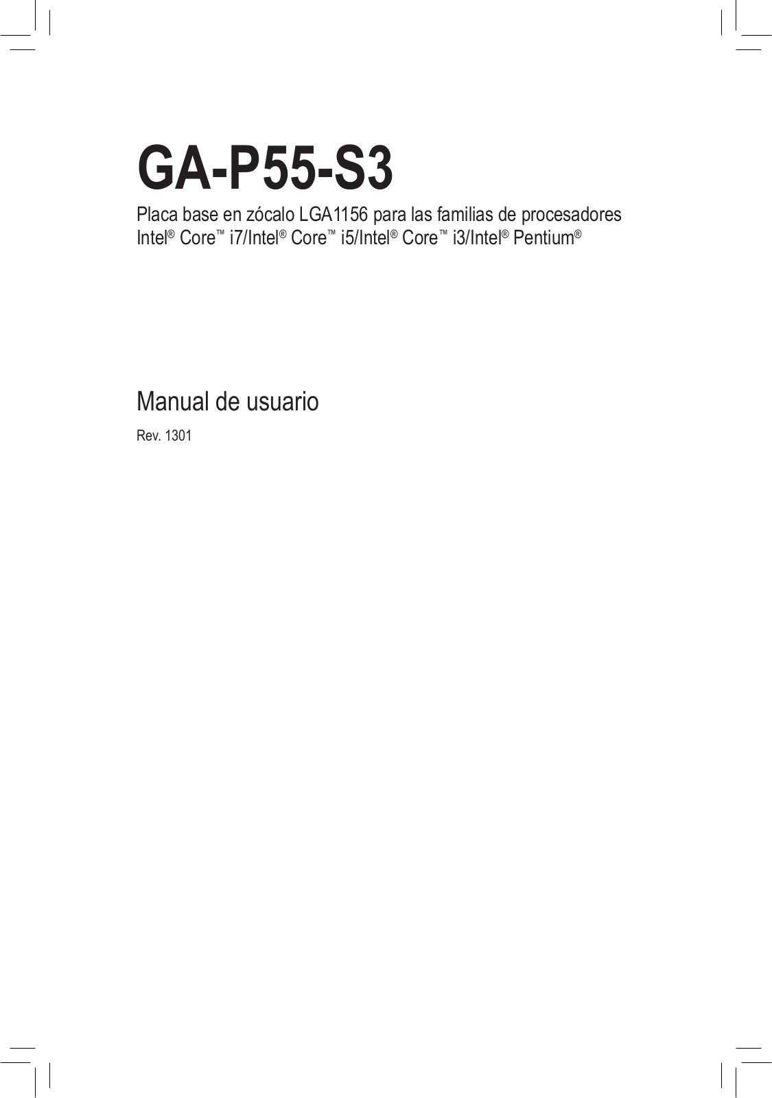 Gigabyte GA-P55-S3 User Manual