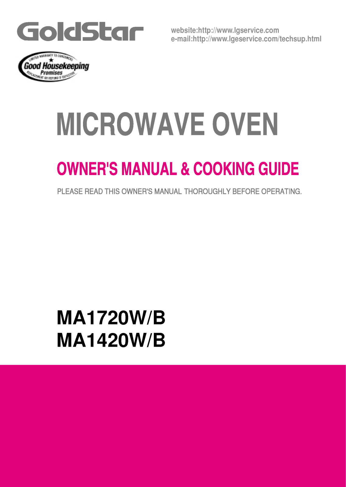 LG MA1720B, MA1720W User Manual