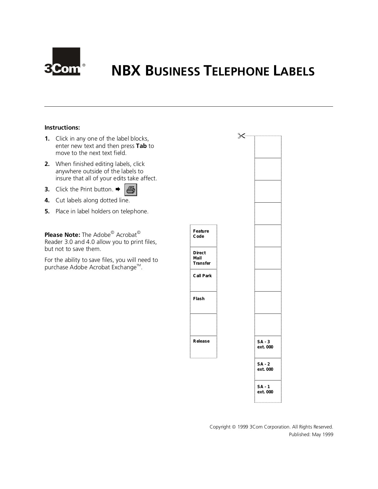 3com nbx 100 phonlabl Service Manual