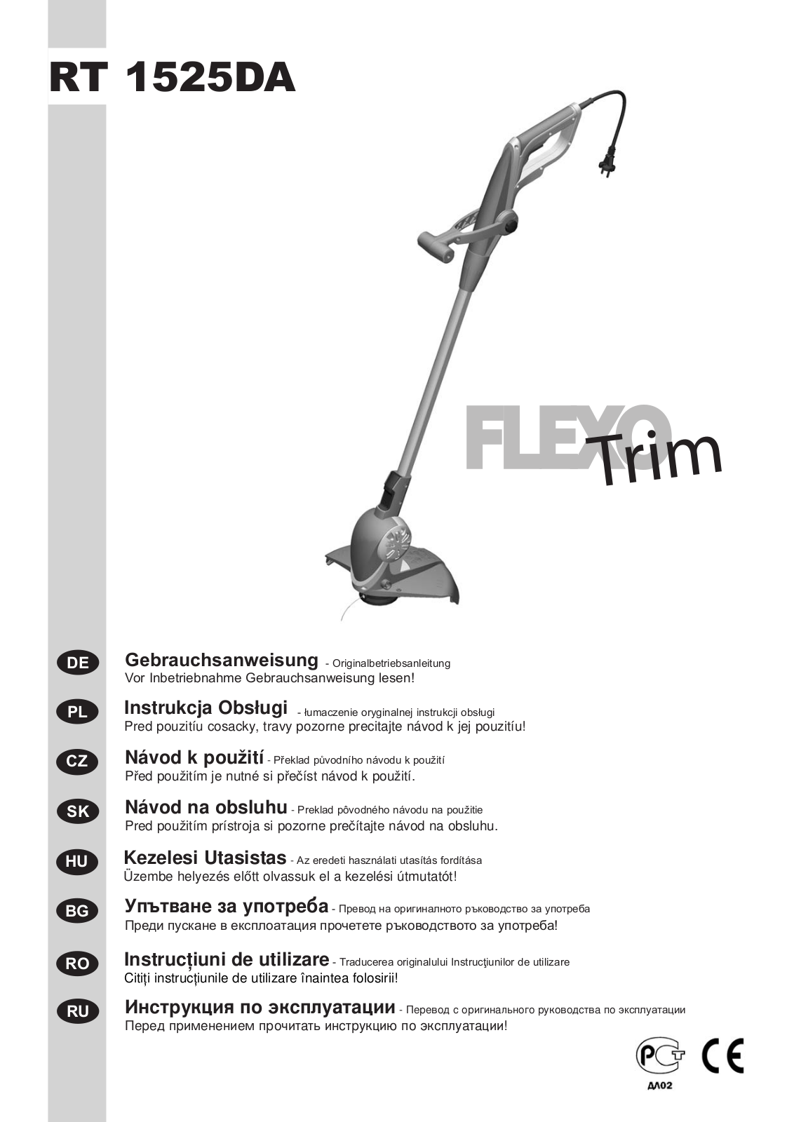 Flexo Trim RT 1525 DA User Manual