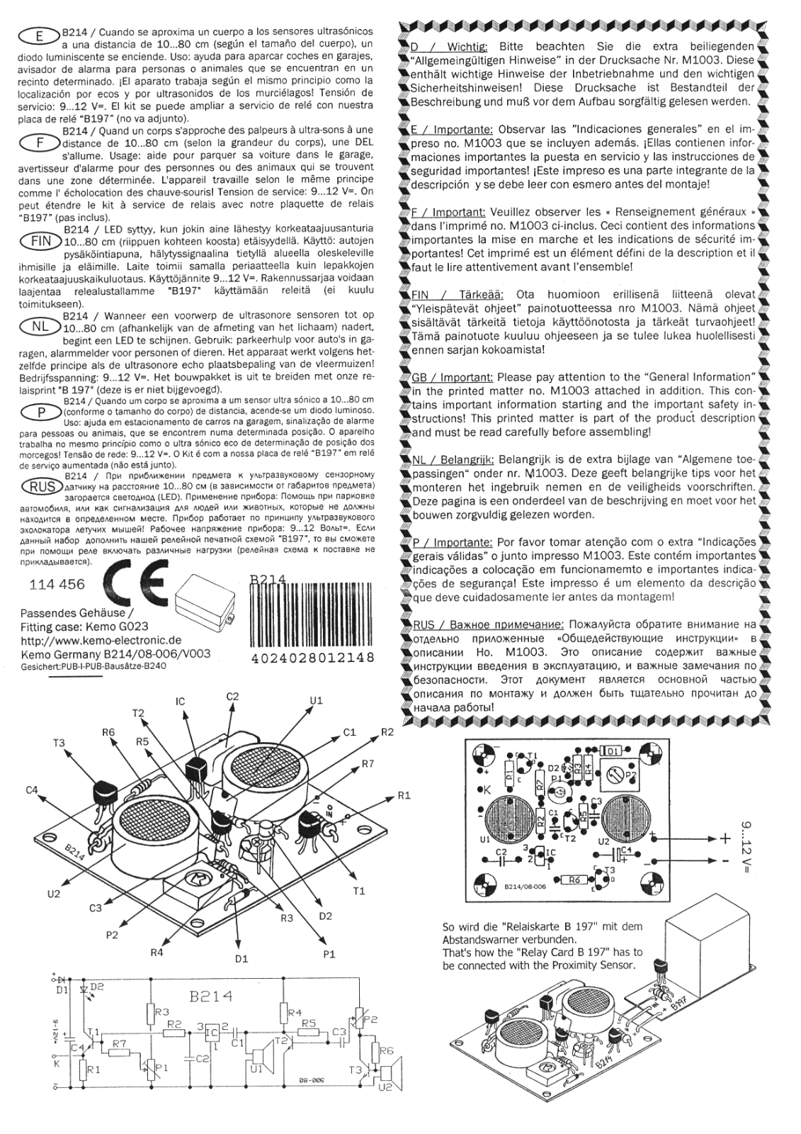 Kemo B214 User guide