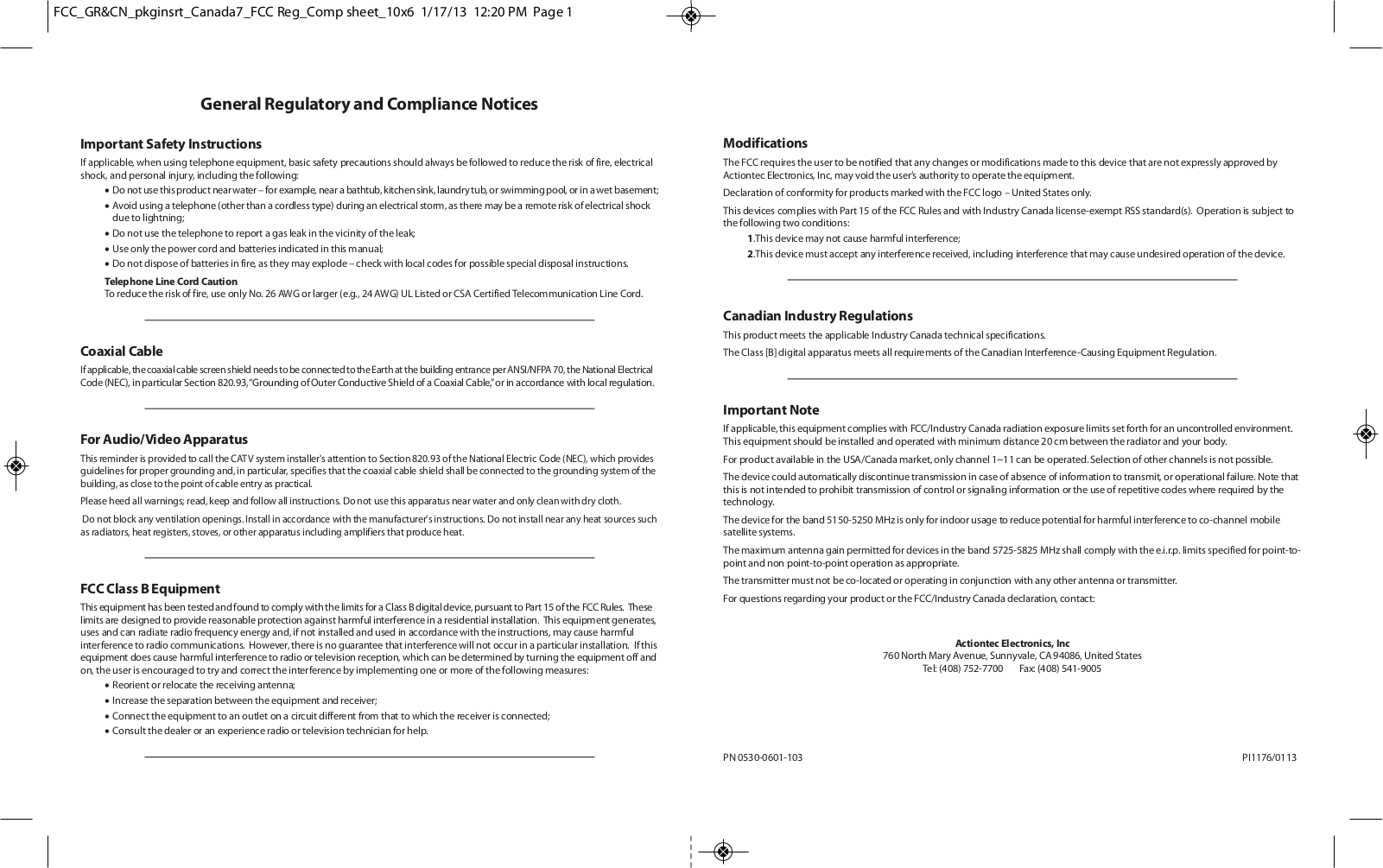 Actiontec WCB3000 Quick Start Guide